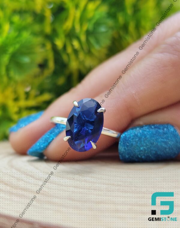 5.00CT Oval Sapphire Ring | Hidden Halo Diamond Oval Engagement Ring For Her