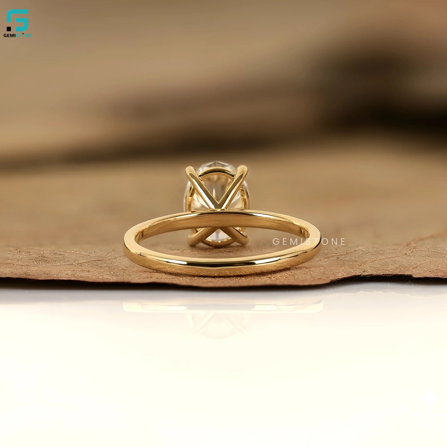 3CT Solitare Prong Set Oval Lab Diamond Annivasary Ring