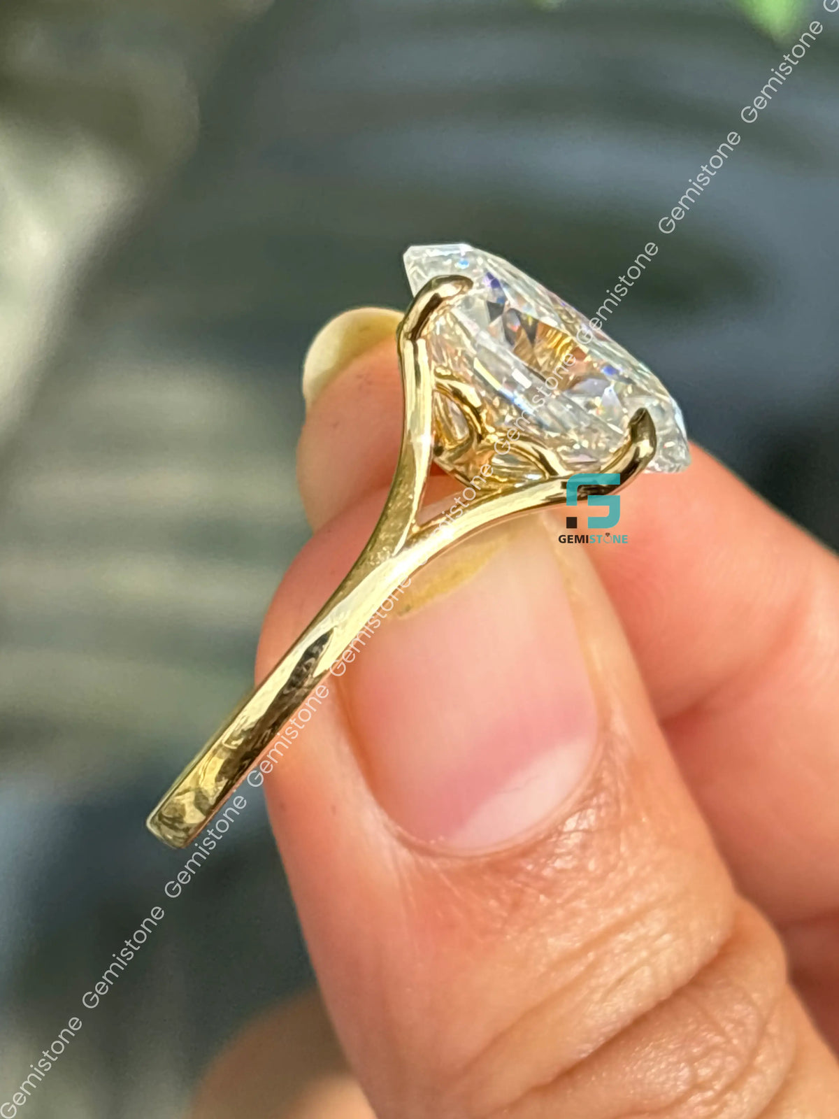 6CT Oval Cut Split Shank Moissanite Tulip Set Ring For Women