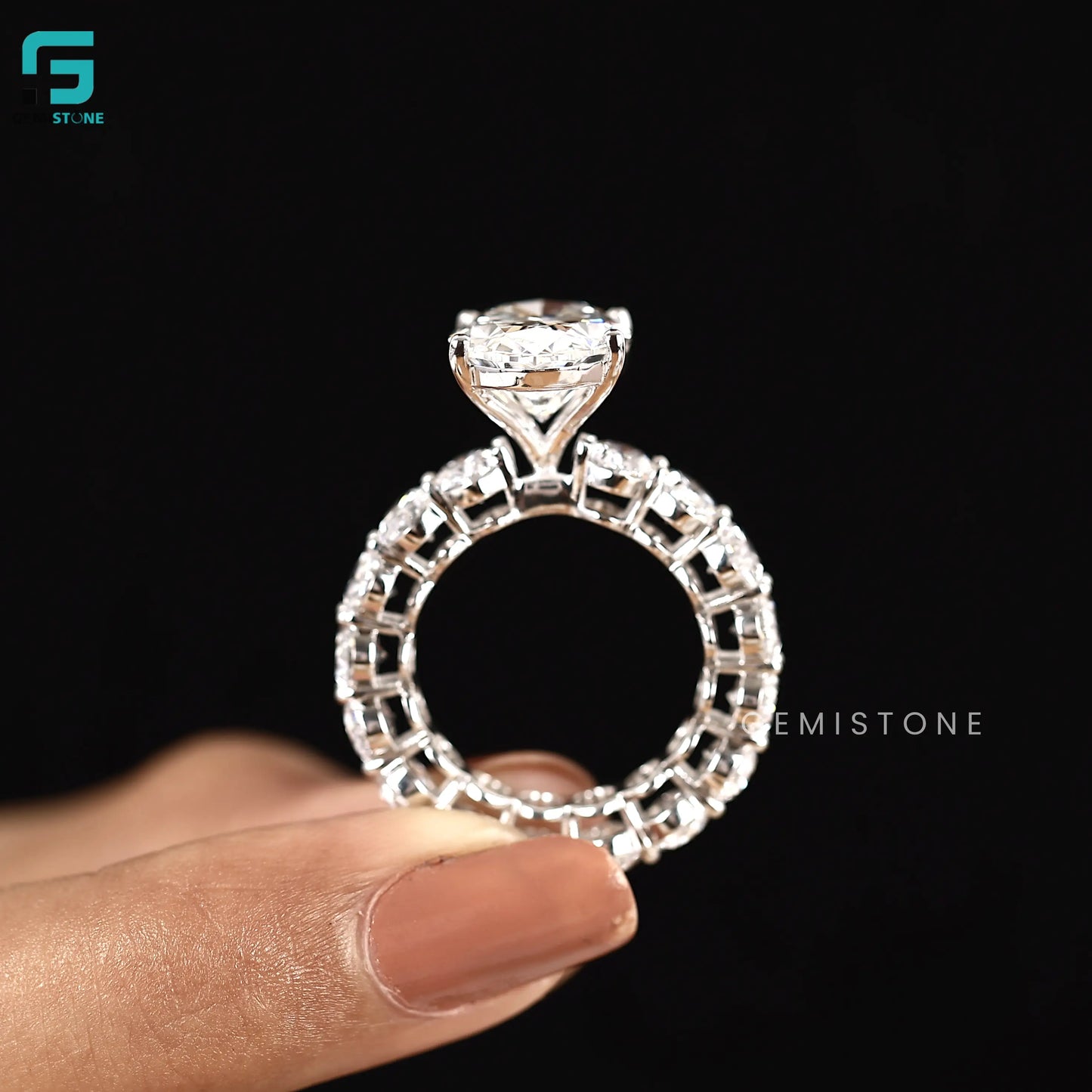 Oval Cut 8 CT Lab Grown Diamond Ring