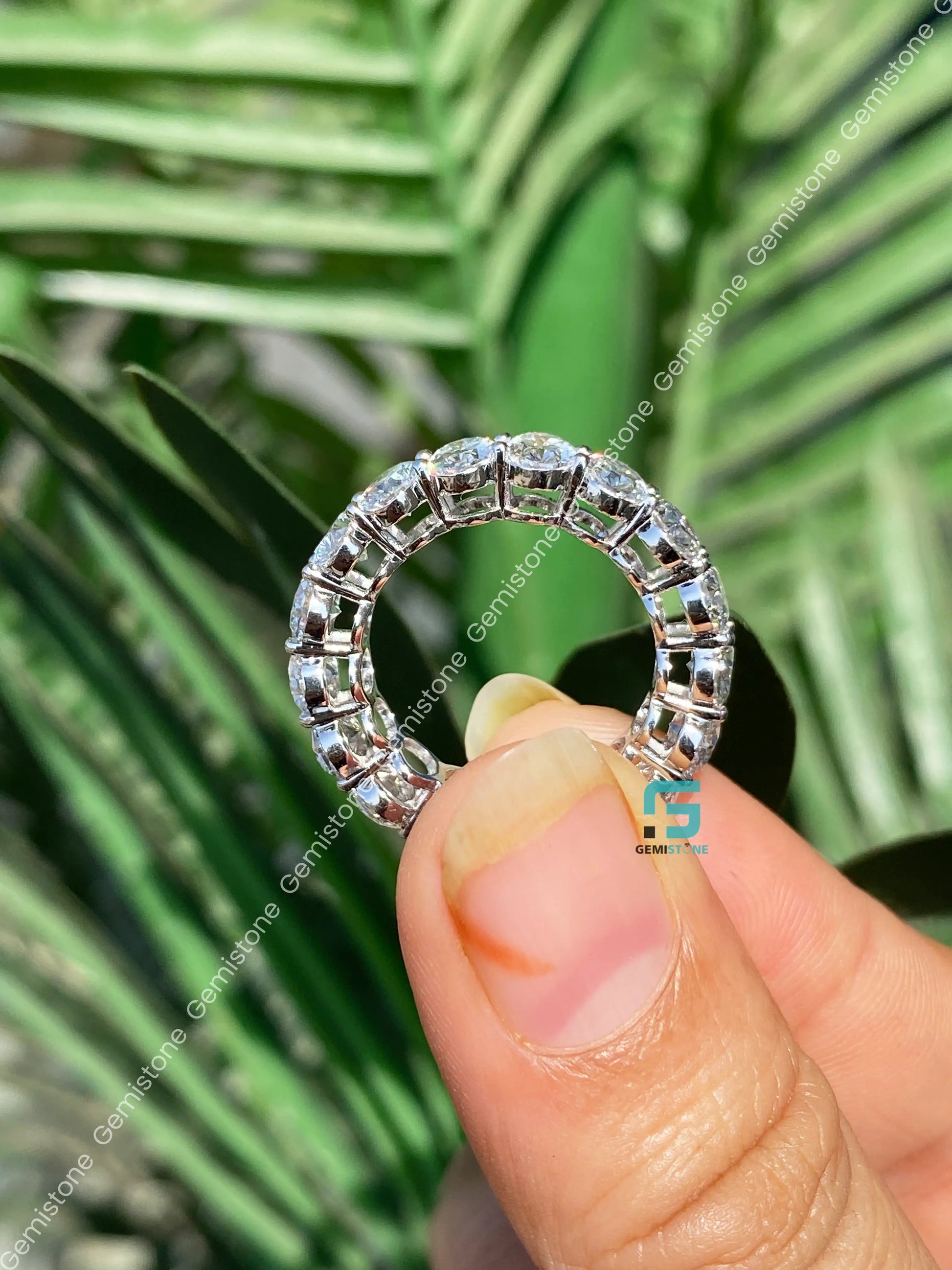 Oval Cut Full Eternity Band For Women