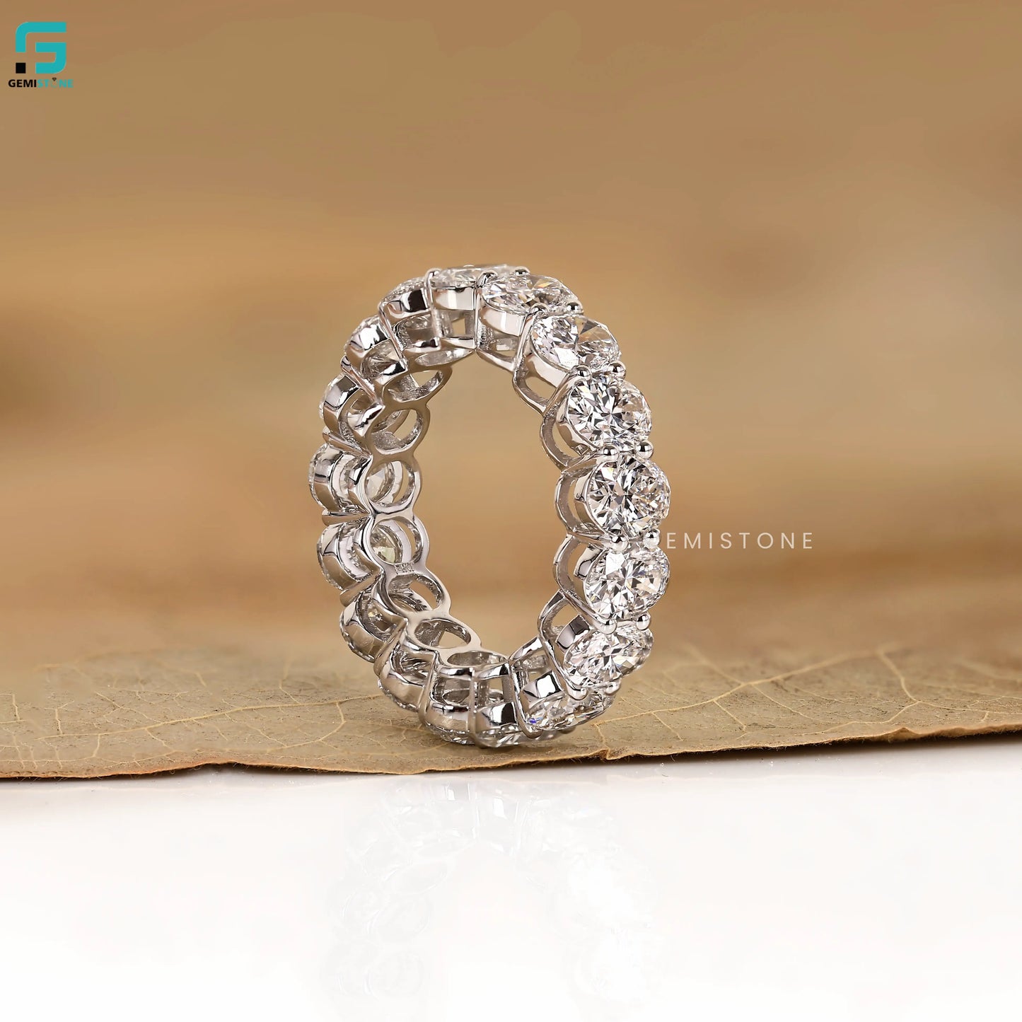 Oval Cut Lab Grown Diamond Wedding Band For Women