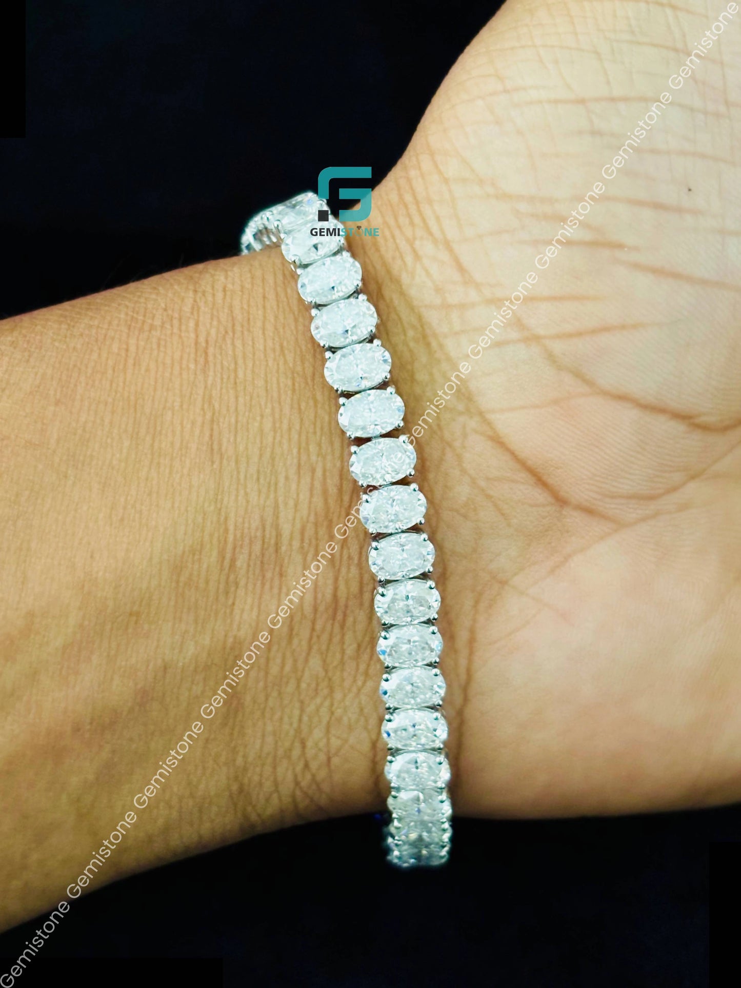 Oval Cut Moissanite Diamond Tennis Bracelet