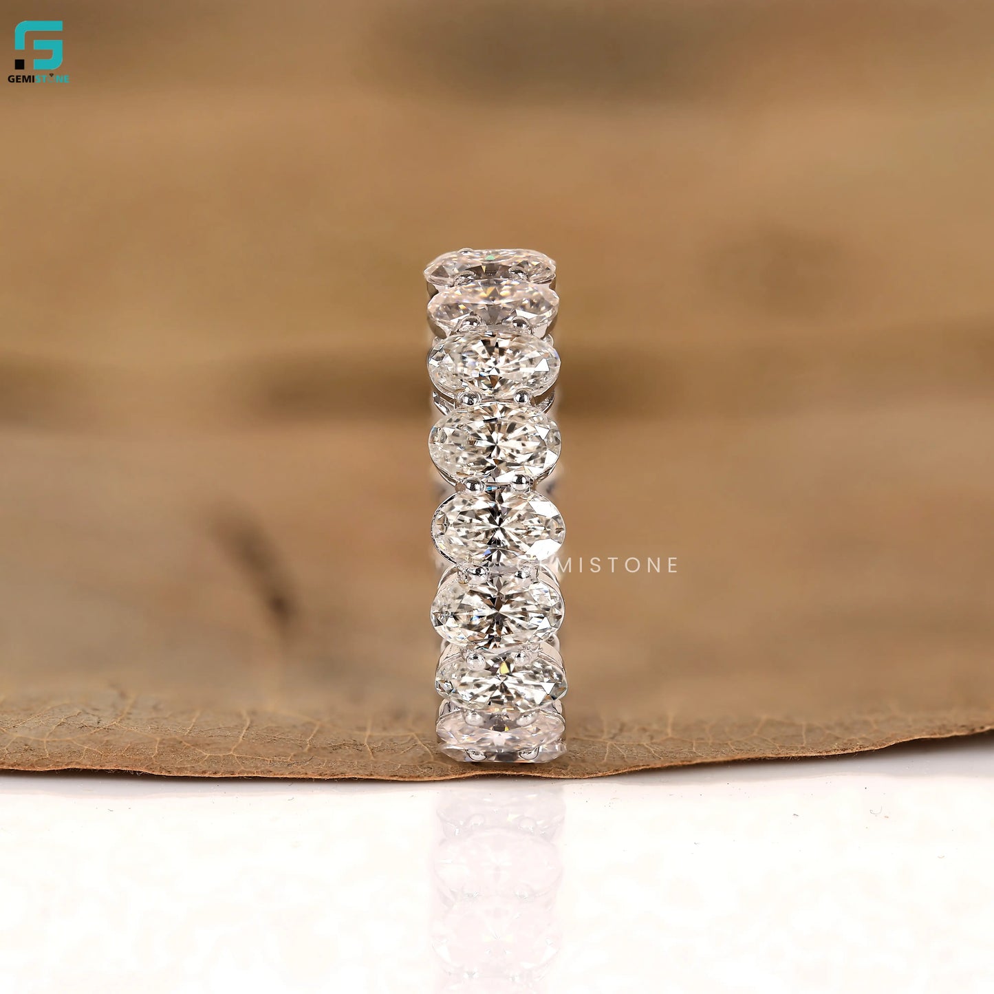 Oval Cut Stackable Lab Grown Diamond Band For Women