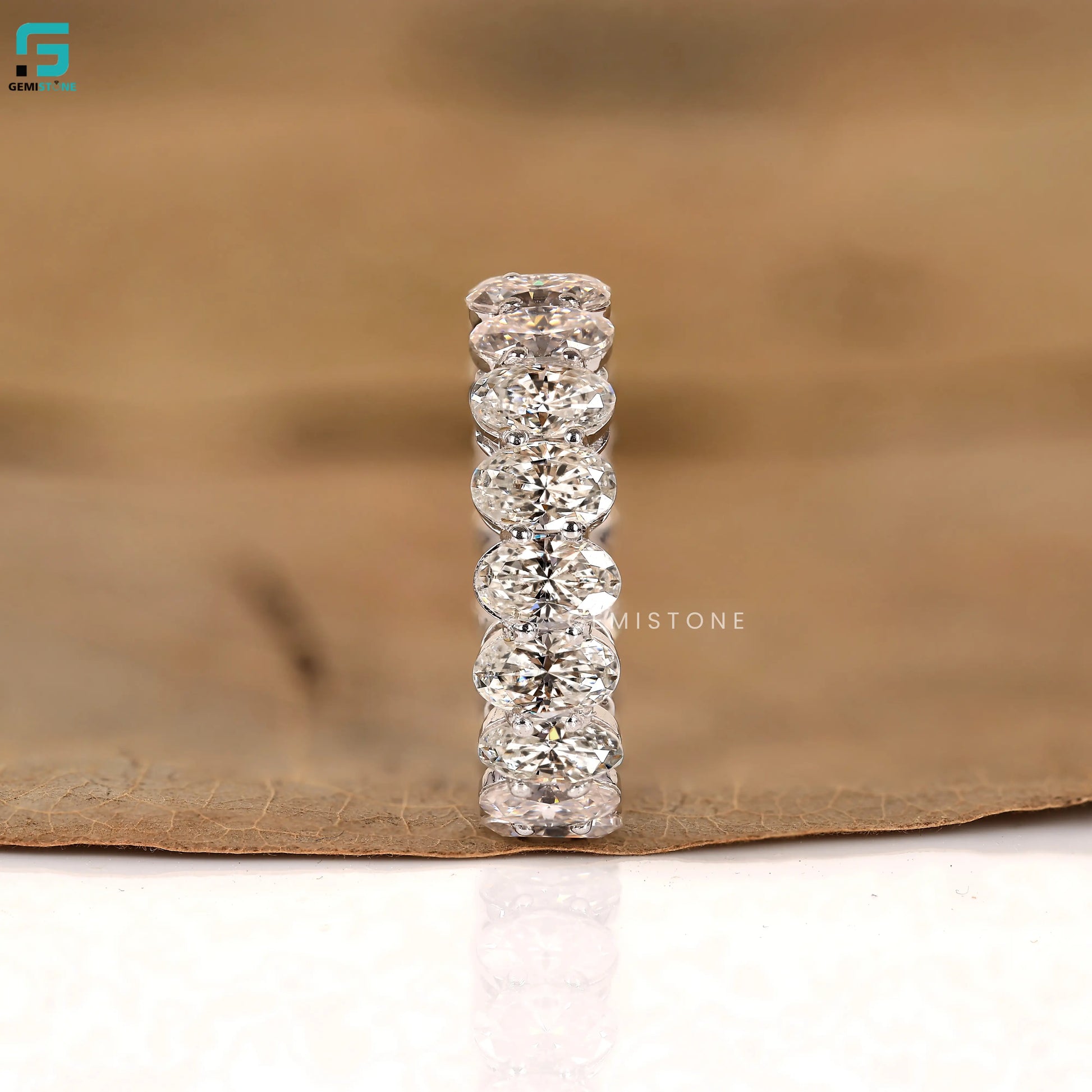 Oval Cut Stackable Lab Grown Diamond Band For Women