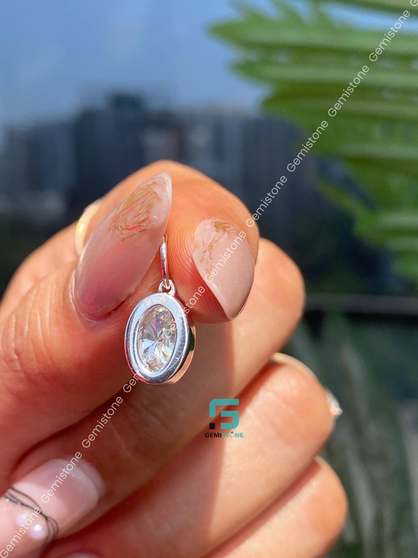 Oval Diamond Bridal Pendant