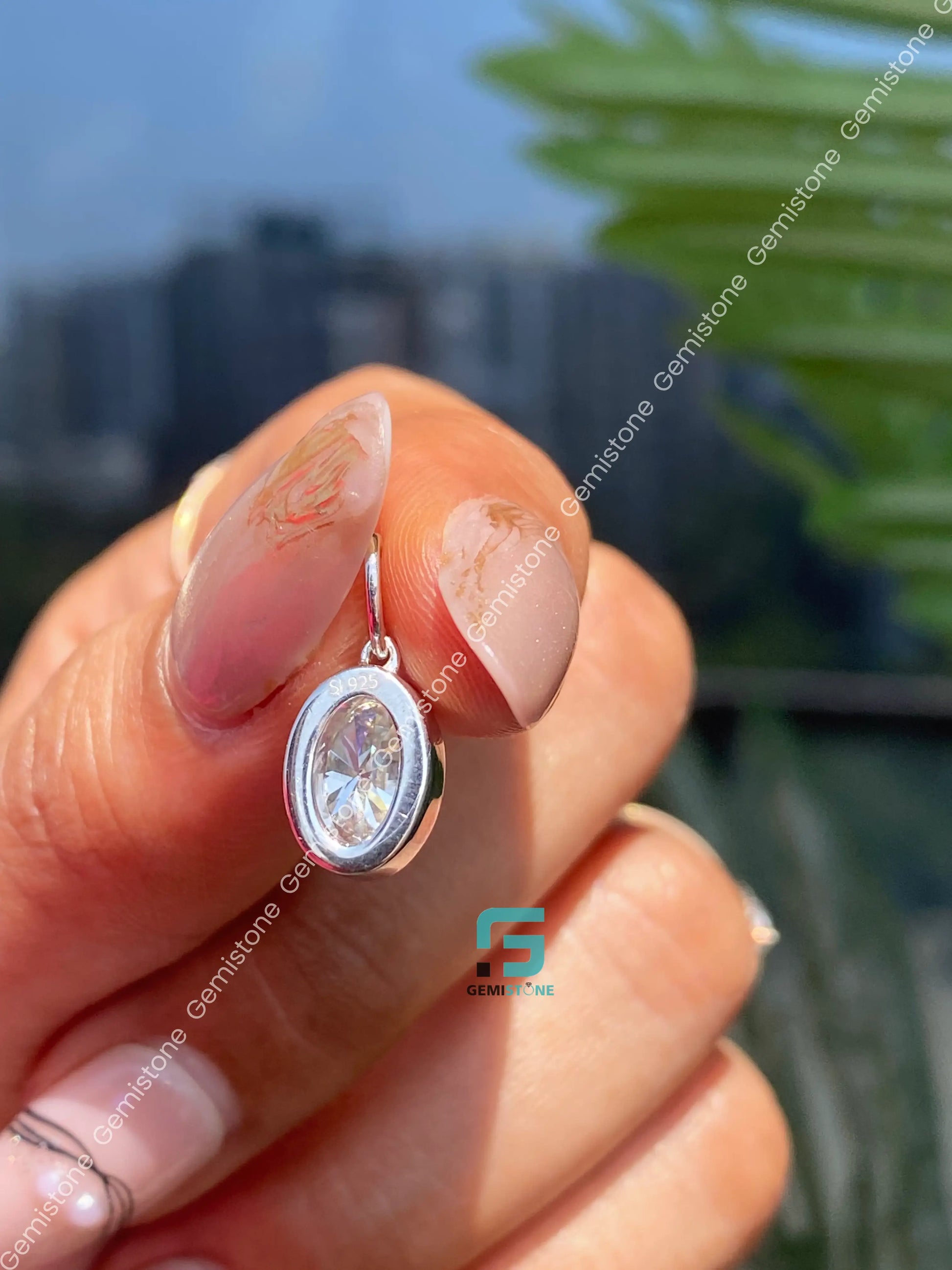 Oval Diamond Bridal Pendant