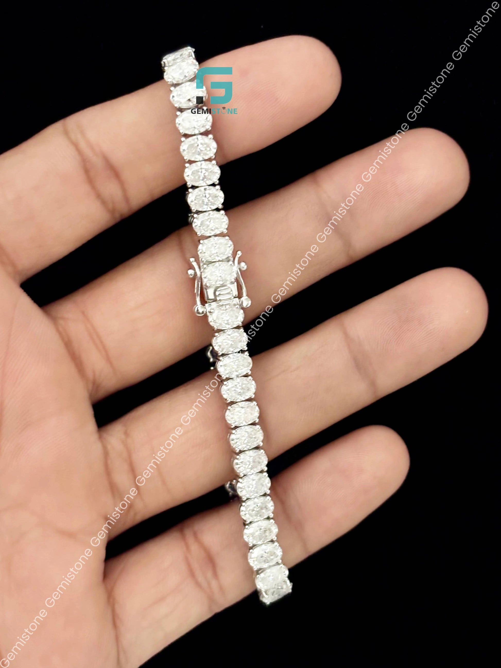 Oval Diamond Tennis Moissanite Bracelet for Her