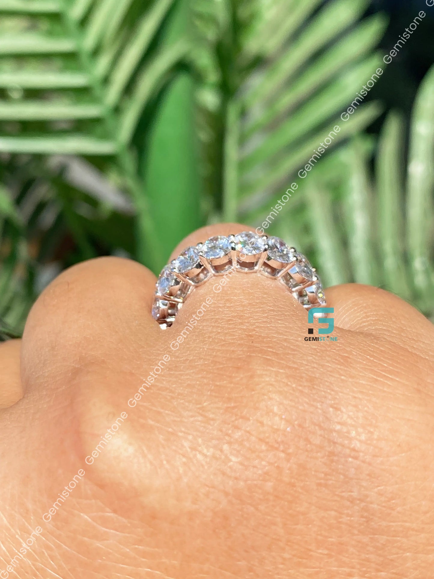 Oval Full Eternity Moissanite Wedding Band