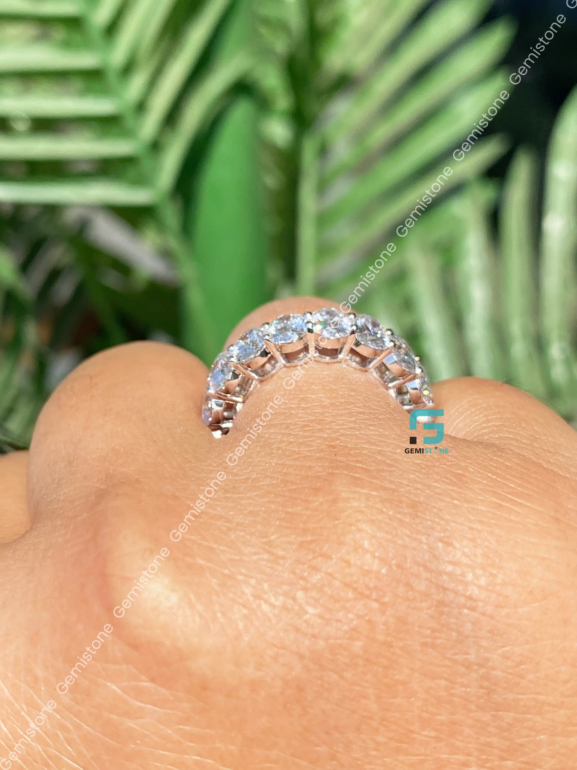 Oval Full Eternity Moissanite Wedding Band