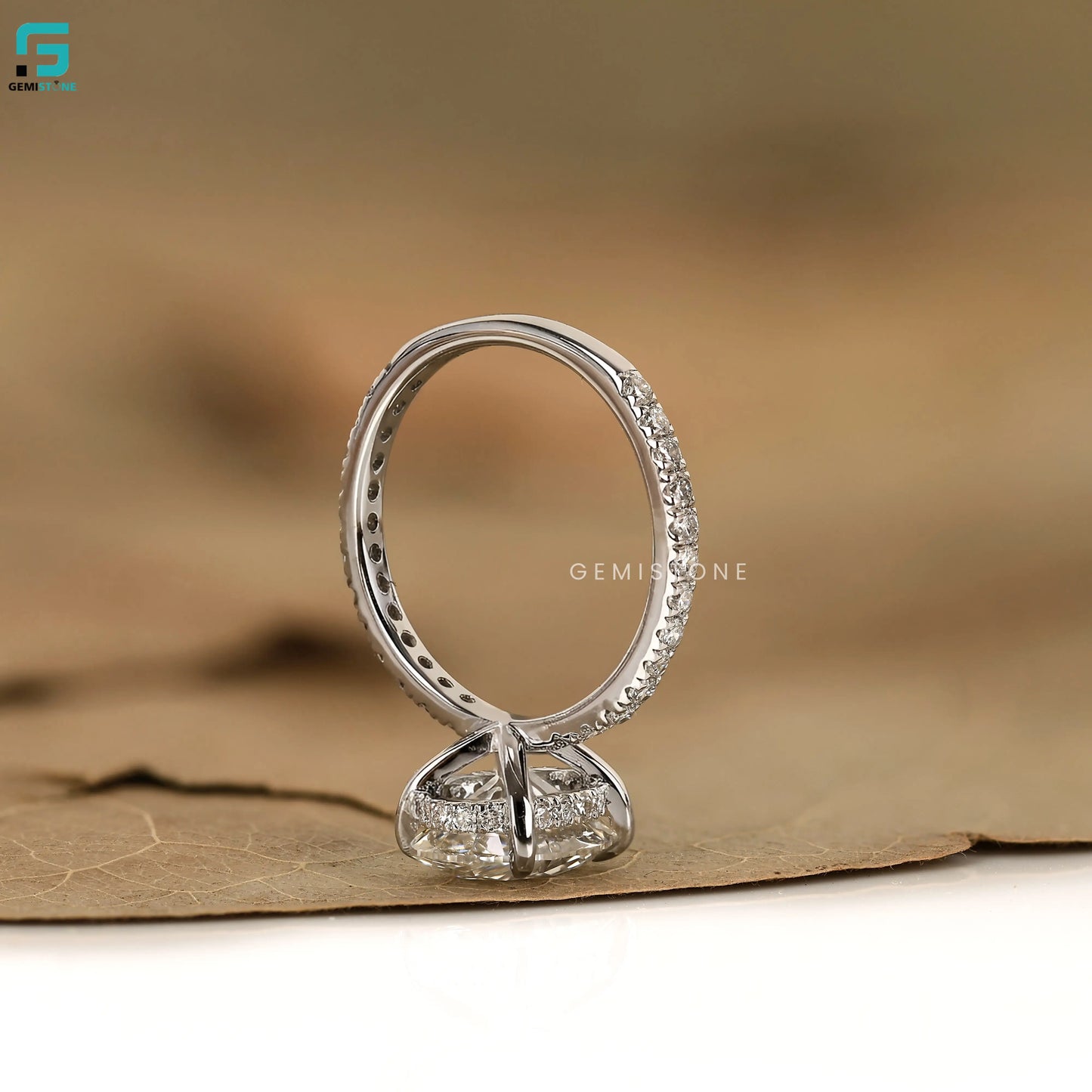 Oval Lab Diamond Hidden Halo Wedding Ring