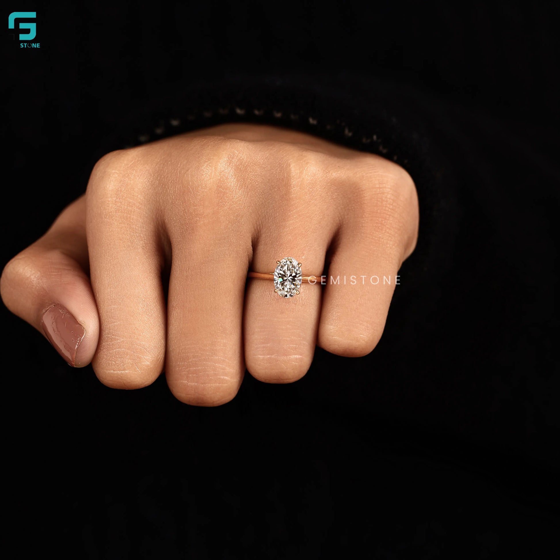 Oval Lab Grown Diamond Engagement Ring 