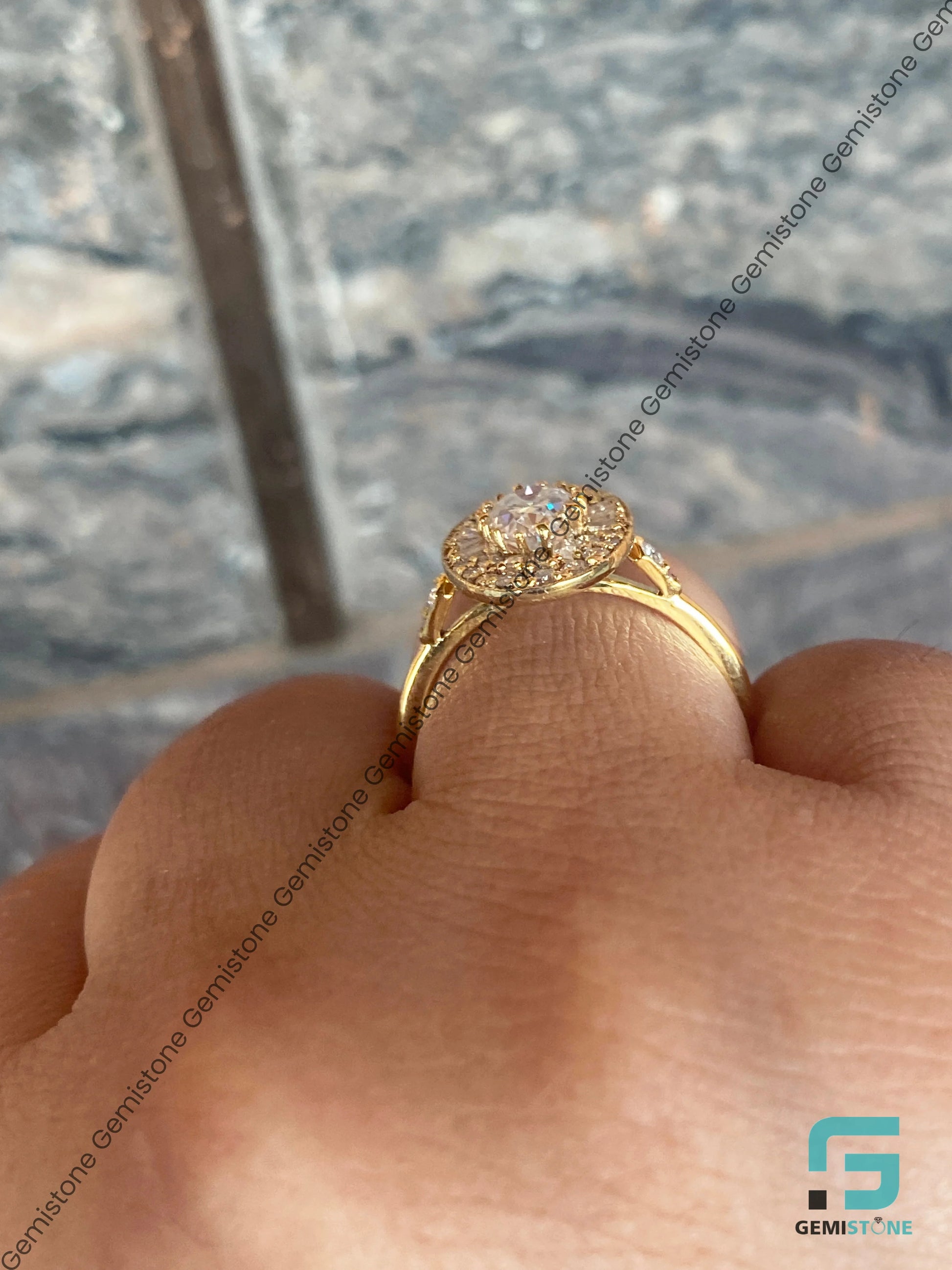 Oval Moissanite Mosaic Ring