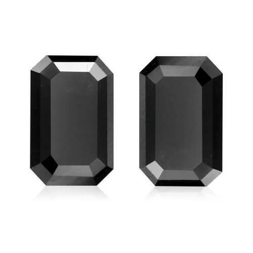 1 CT Emerald Cut Black Loose Moissanite Diamond