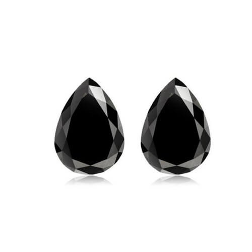 1.50 CT Pear Cut Black Loose Moissanite Diamond