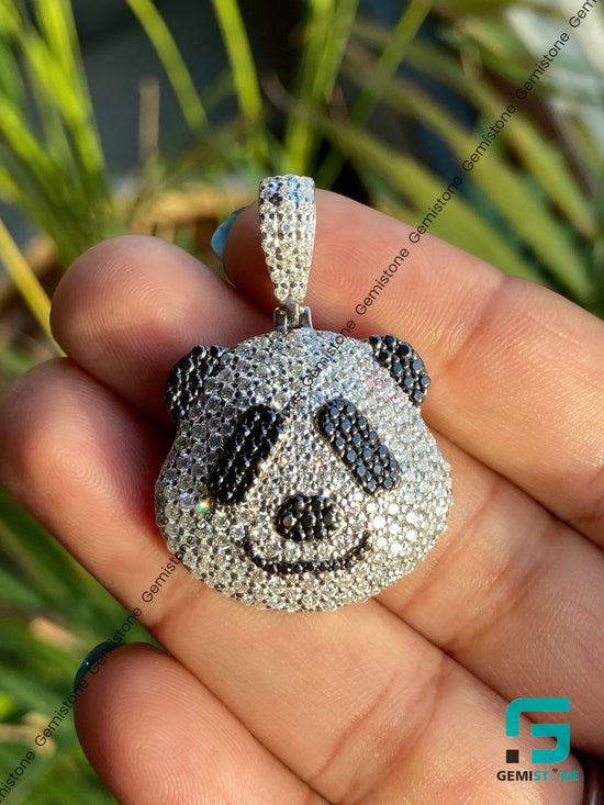 Iced Out Black and White Diamond Hip Hop Cute Panda Pendant