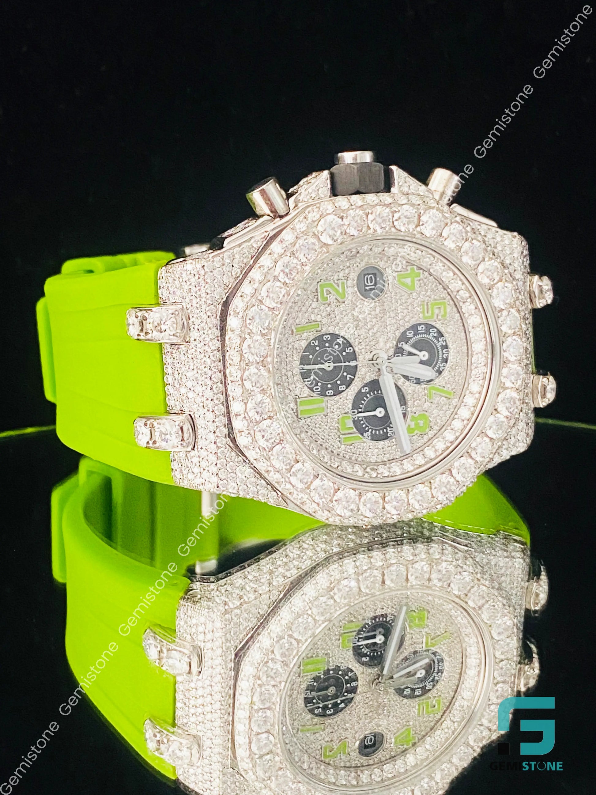 Parrot_Silicon_Strap_Bussdown_Moissanite_Watch_Gift_For_Men