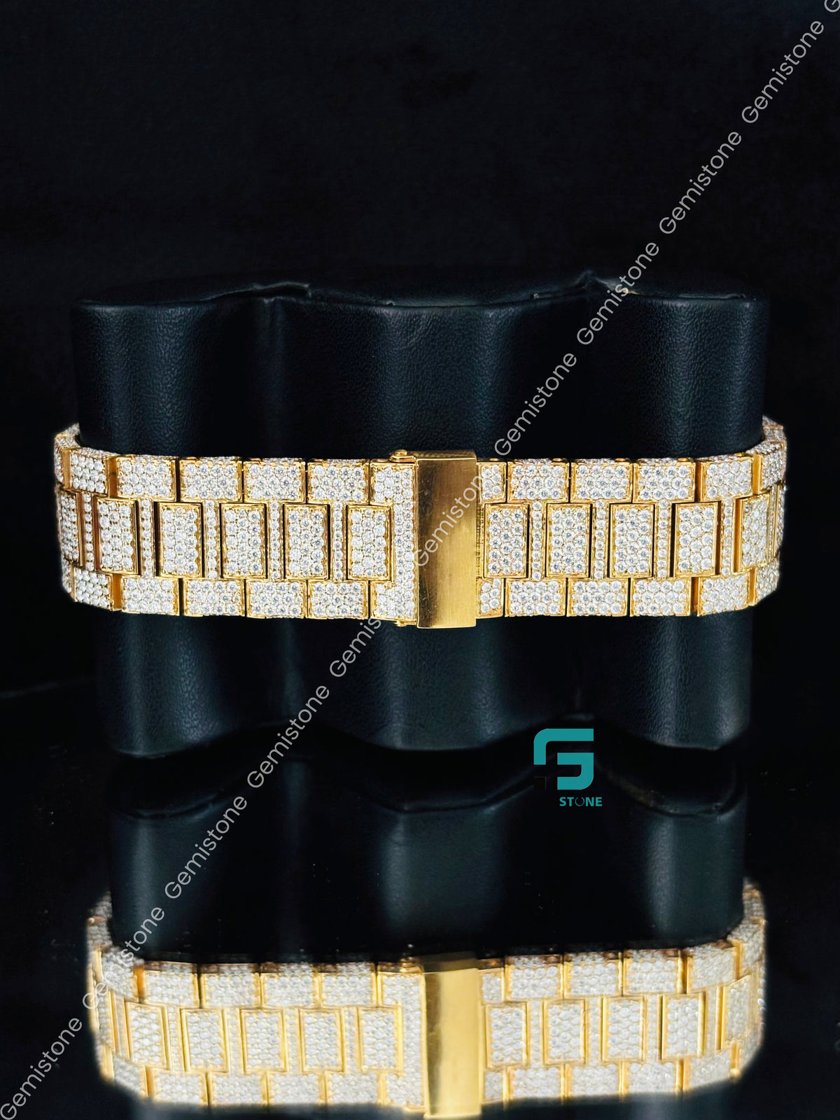 Patek Philippe Green Dial Studded Moissanite Iced Out Watch For Men
