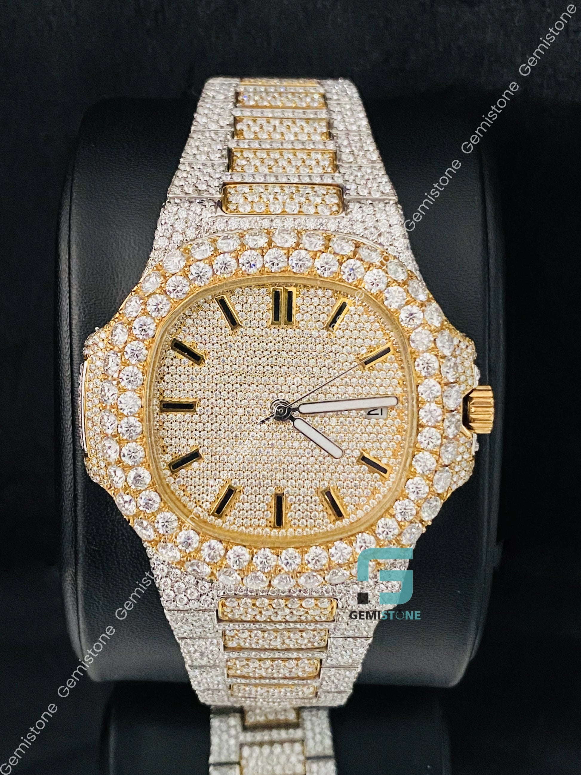 Patek Philippe Moissanite Fully Studded Watch For Men