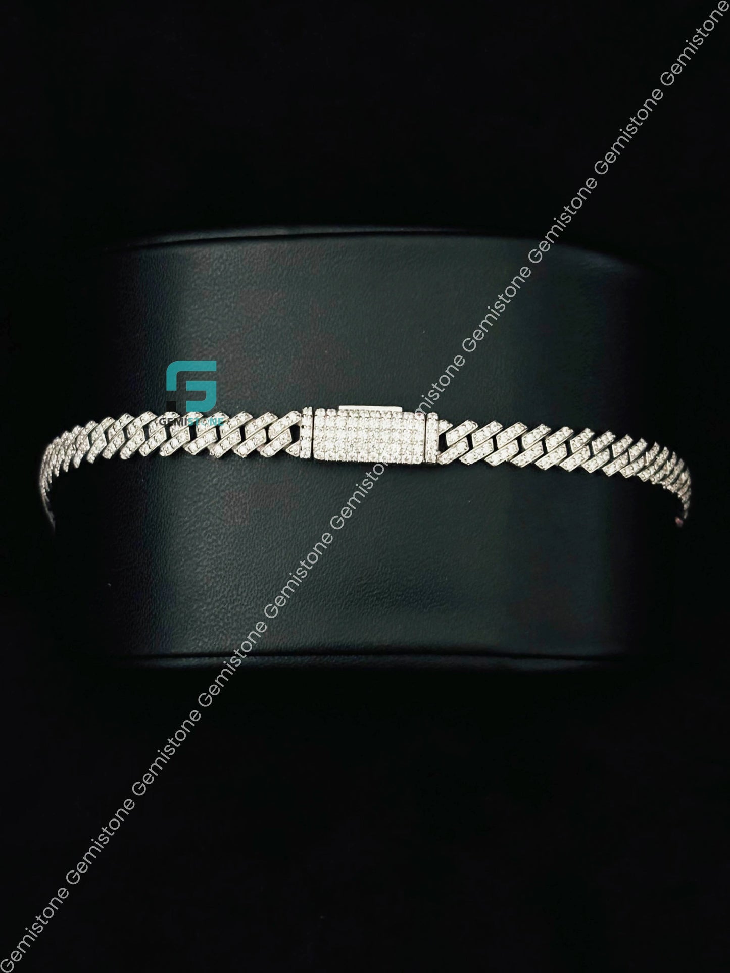 Pave Cuban Moissanite Bracelet