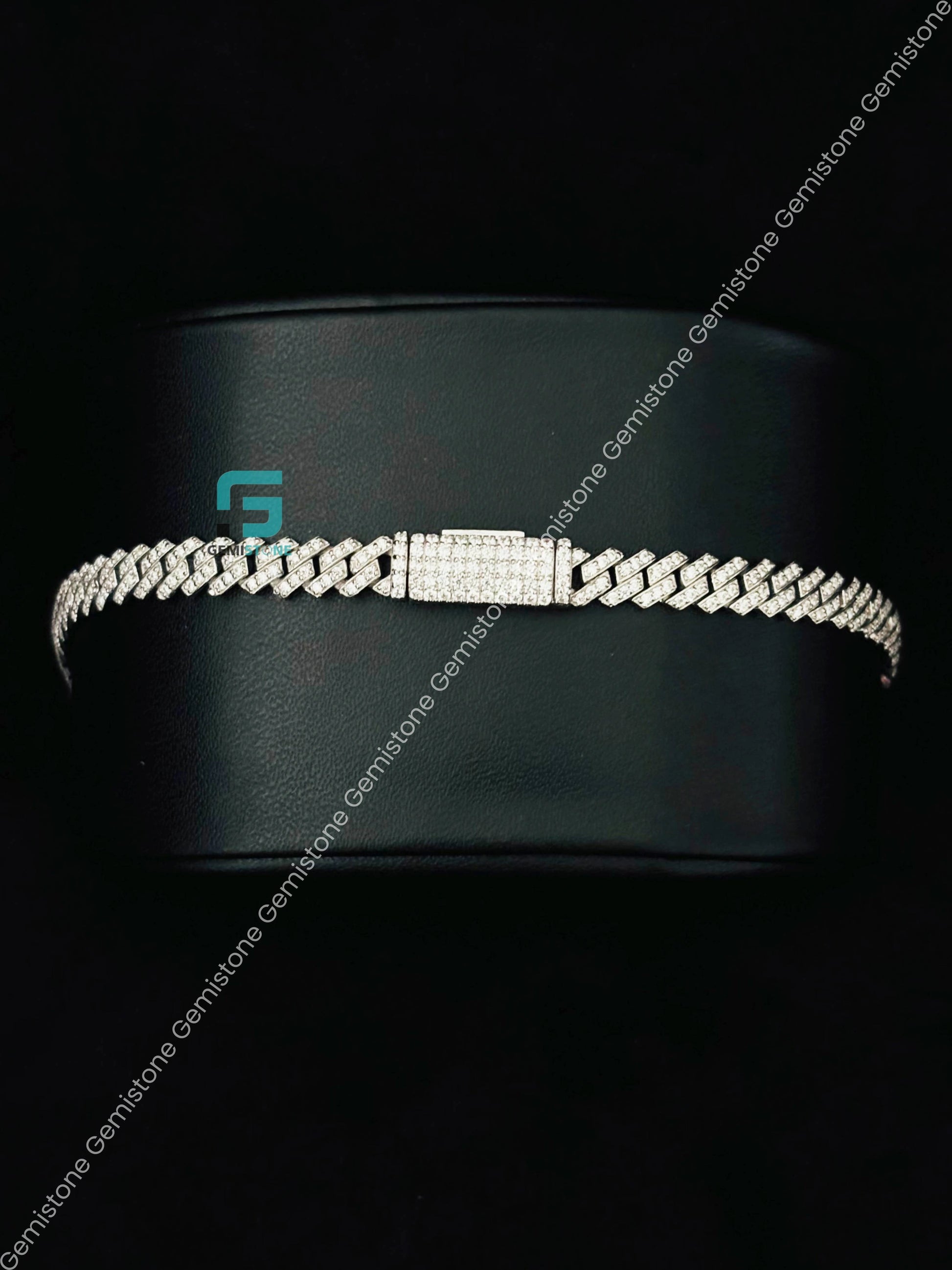 Pave Cuban Moissanite Bracelet