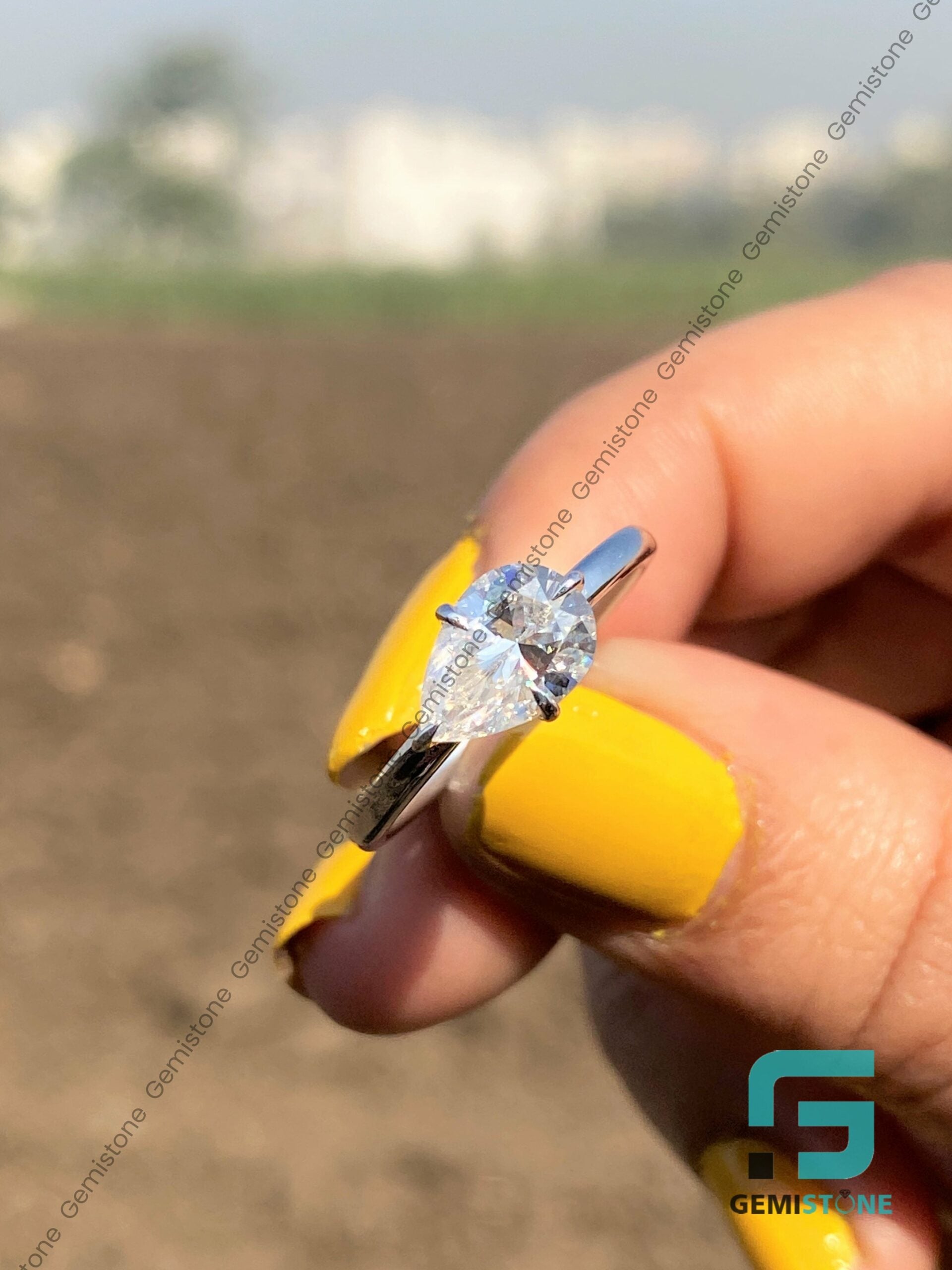 Pear-Cut-Moissanite-Ring
