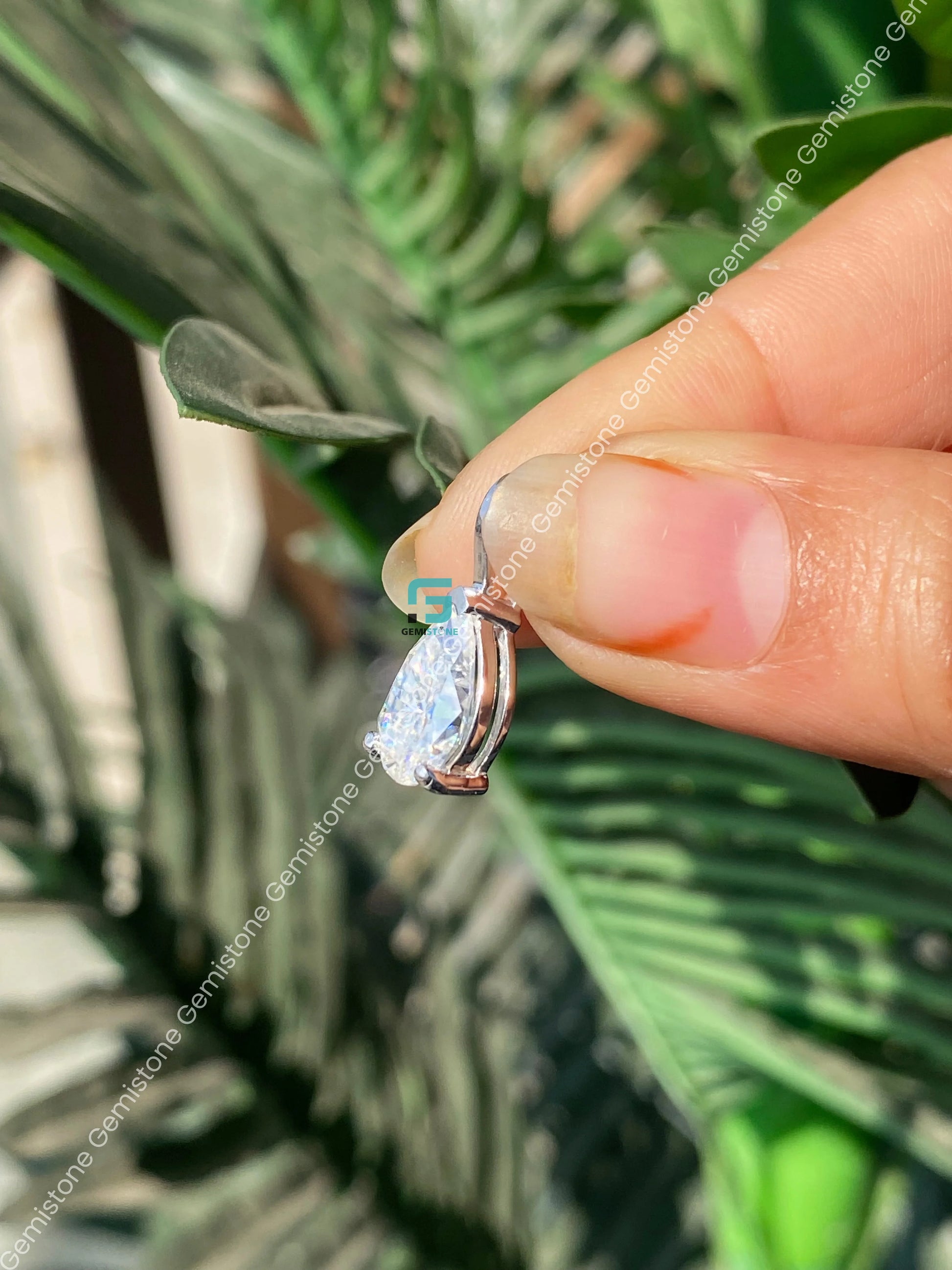 Pear Cut Moissanite Solitaire Pendant