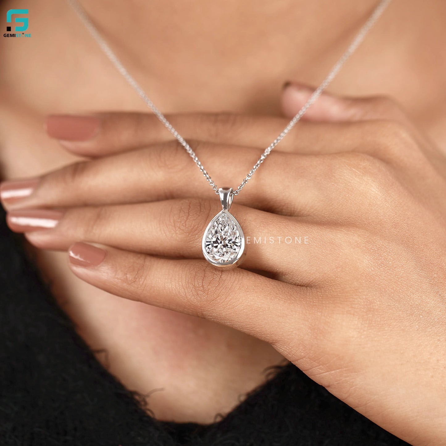 Pear Lab Grown Diamond Pendant