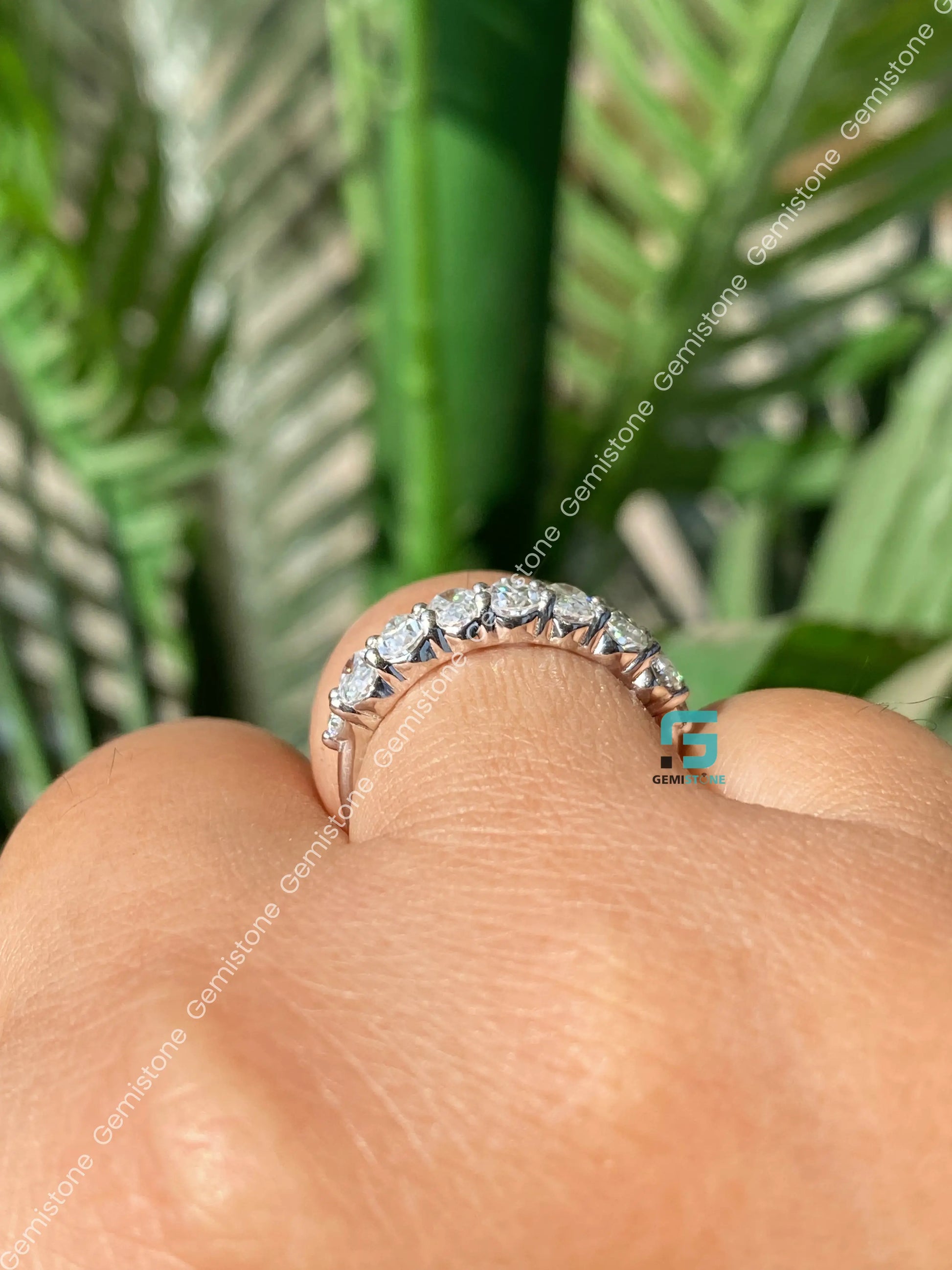 Pear_ Oval Moissanite Wedding Anniversary Matching Band For Women