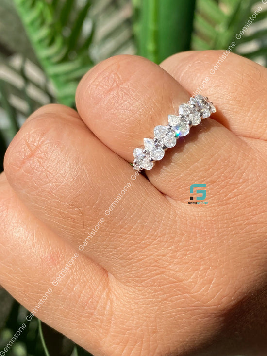 Pear_ Oval Moissanite Wedding Matching Band