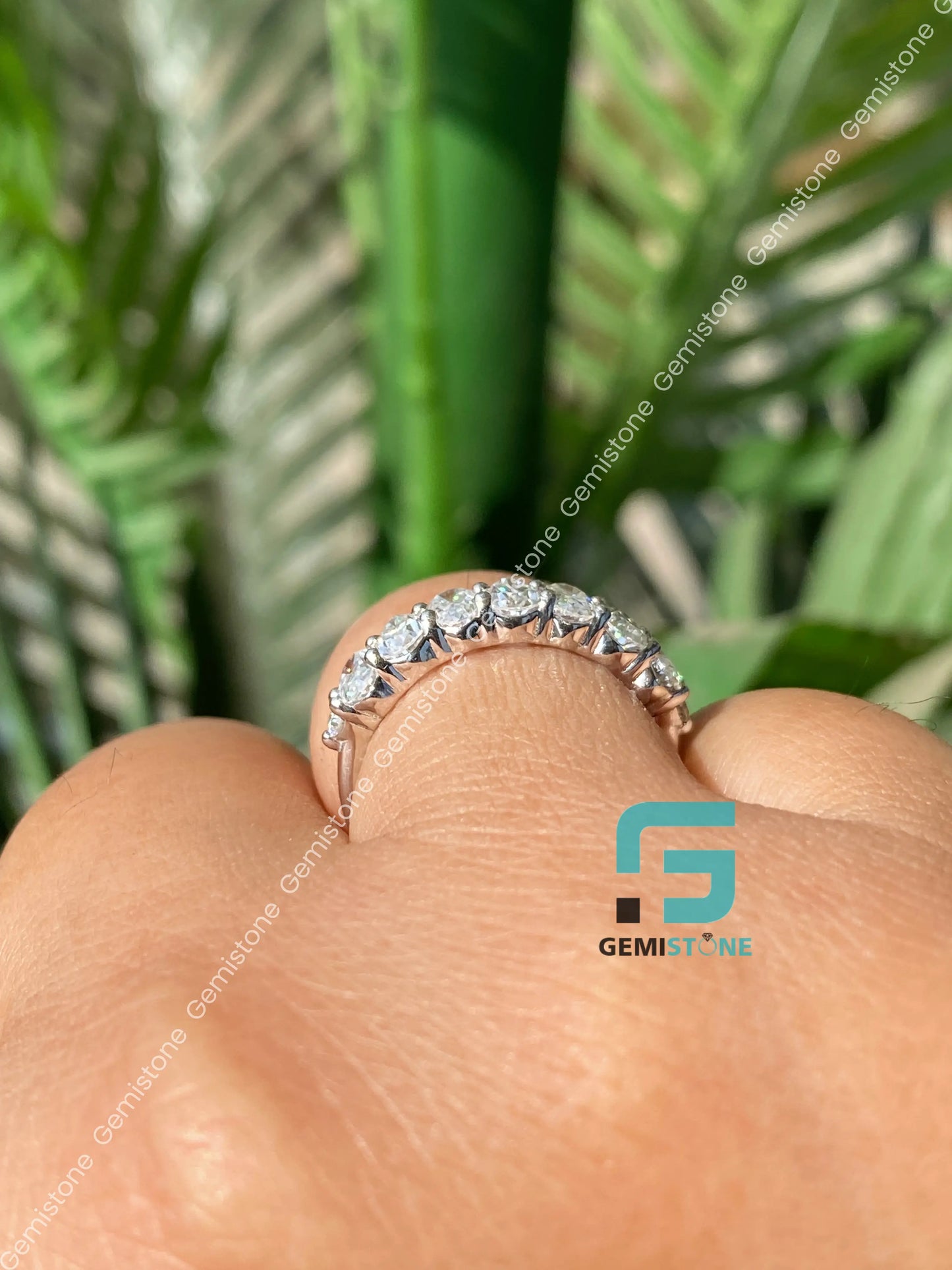Pear_ Oval Moissanite Wedding Matching Band For Her