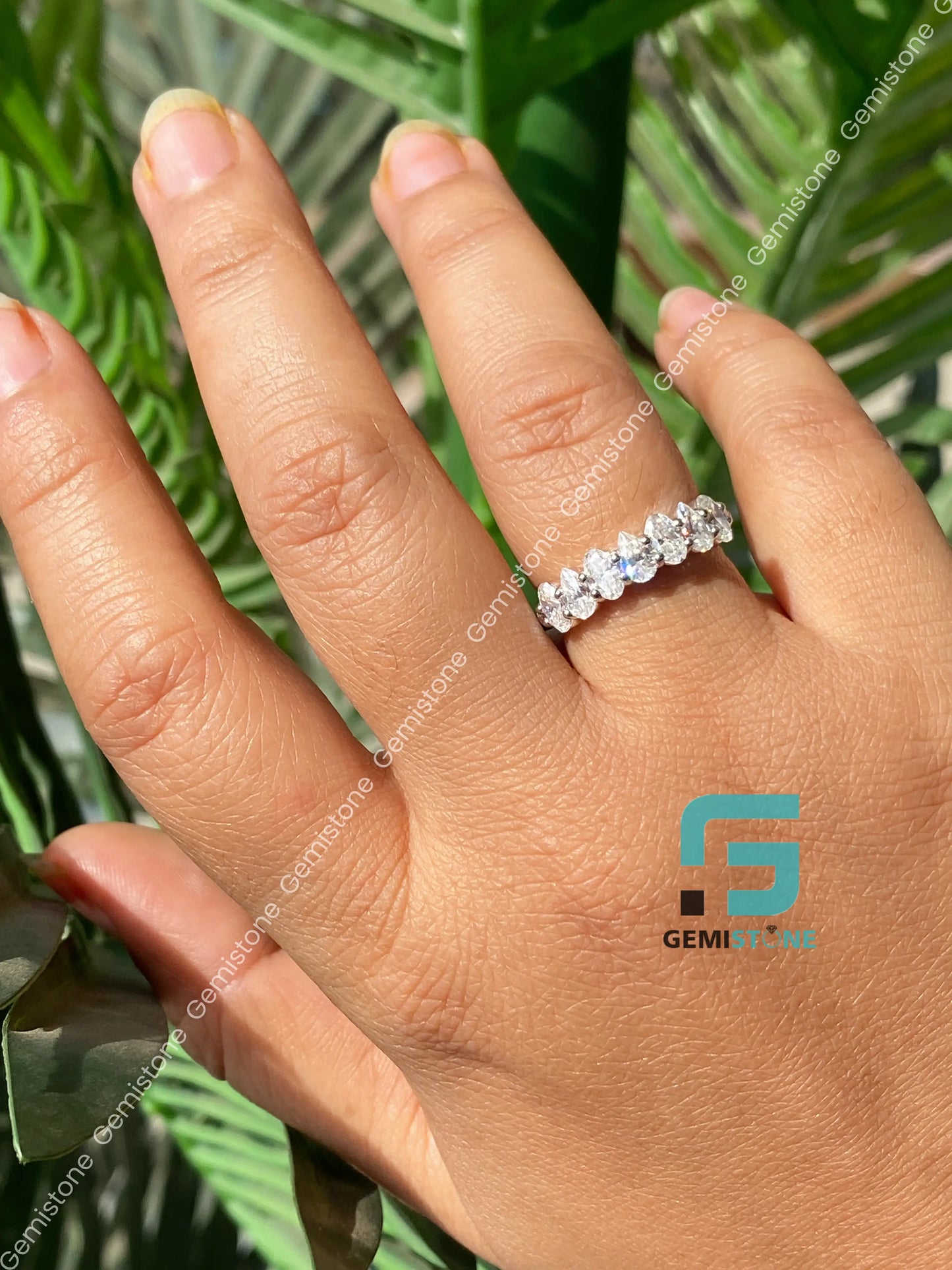 Pear_ Oval Moissanite Wedding Matching Band For Women