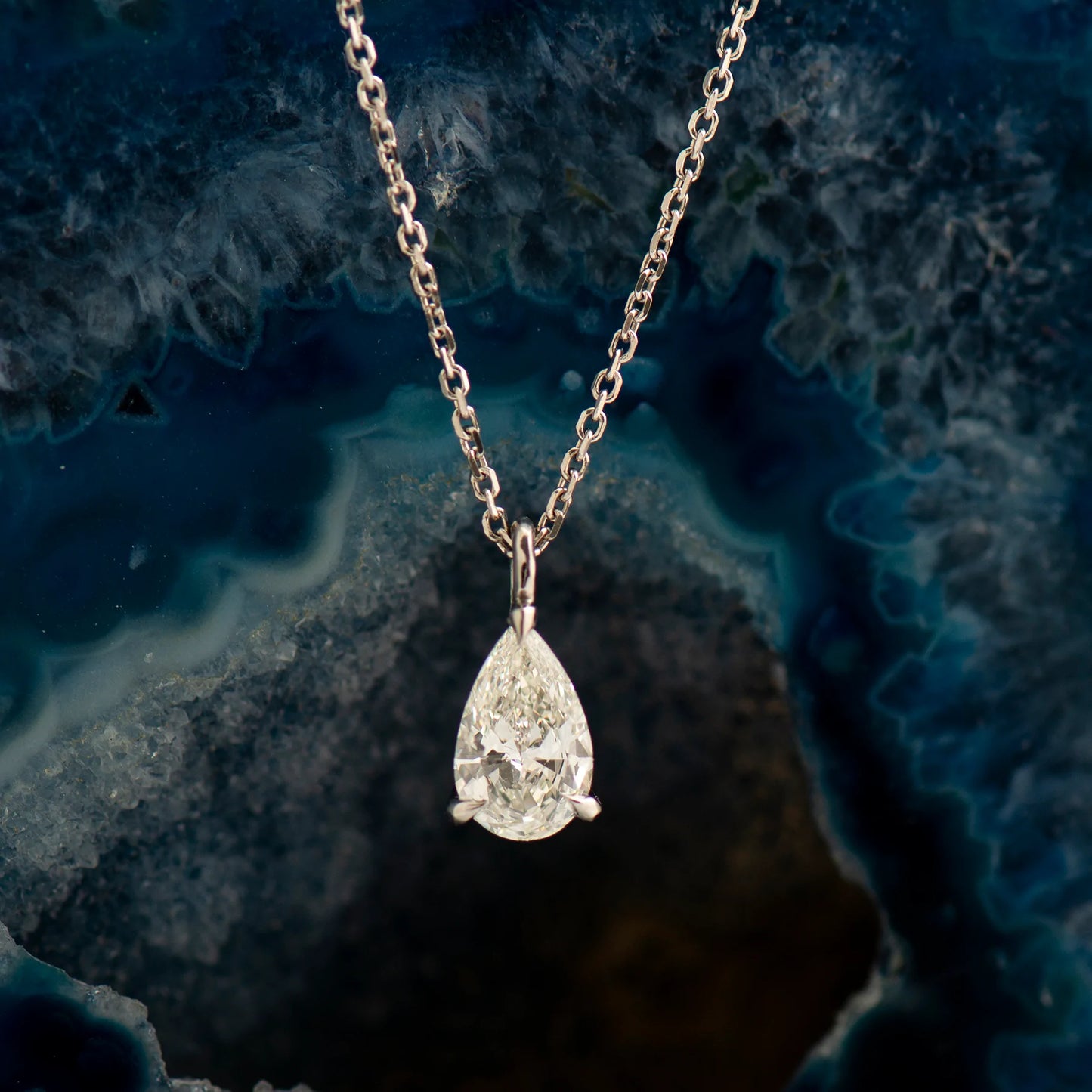 1 Carat Pear Cut Moissanite Diamond Pendant For Women