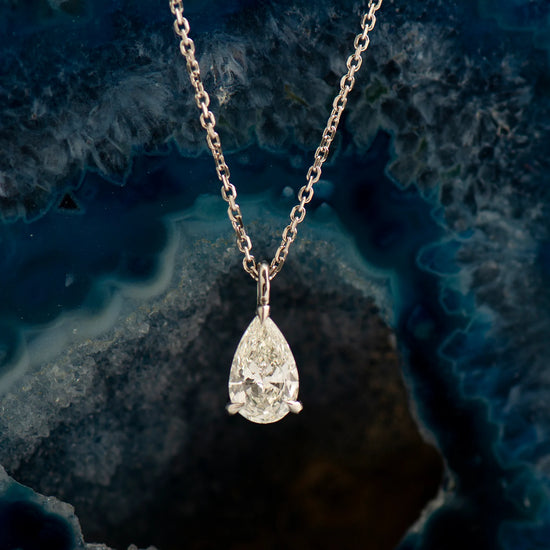 1 Carat Pear Cut Moissanite Diamond Pendant For Women