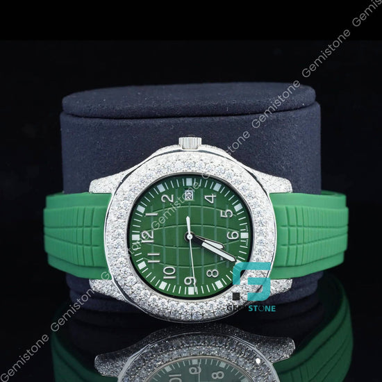 Pine-Green-Moissanite-Bezel-Dial-Watch