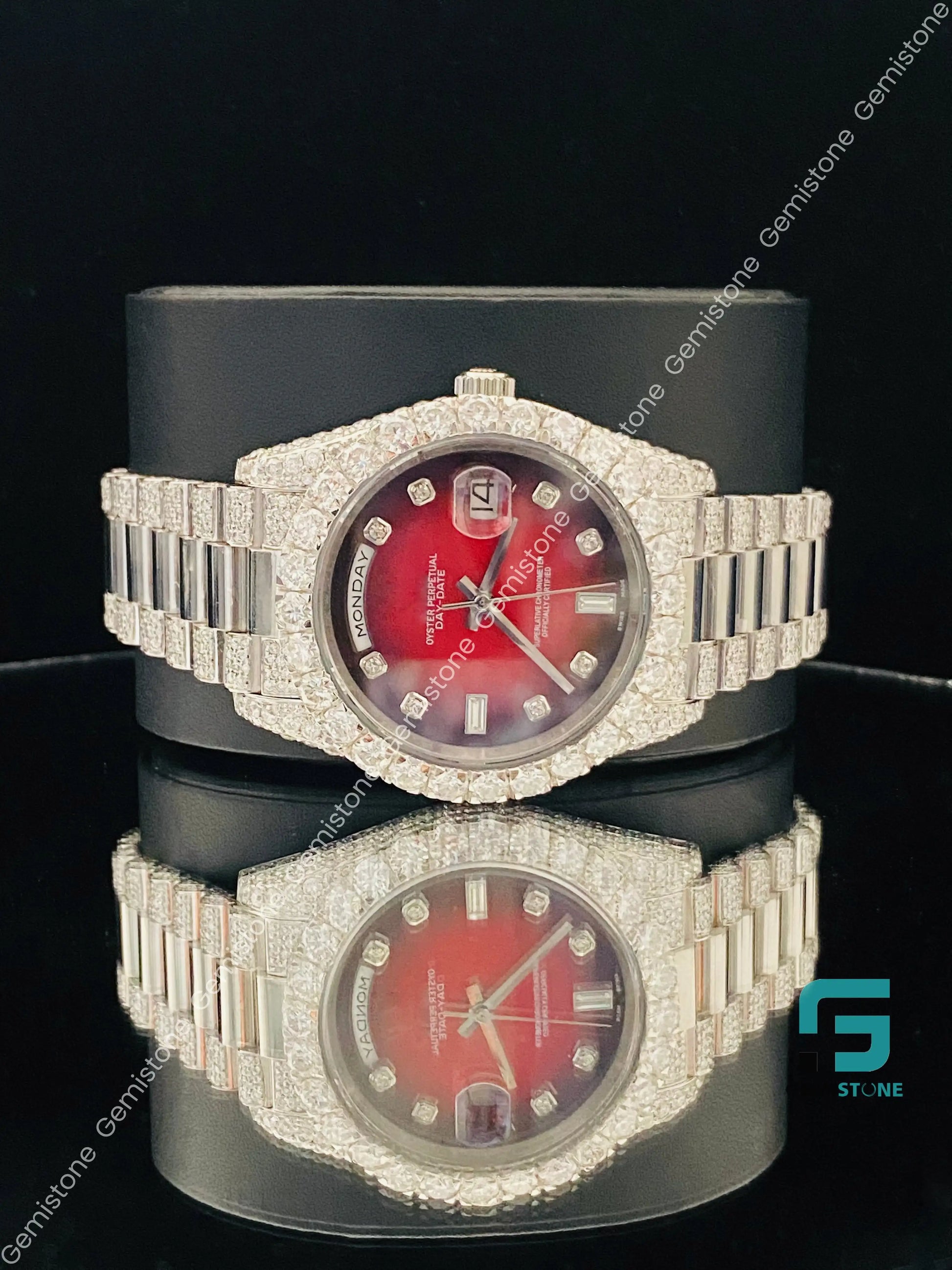 Presidential Strap Moissanite Watch For Sale