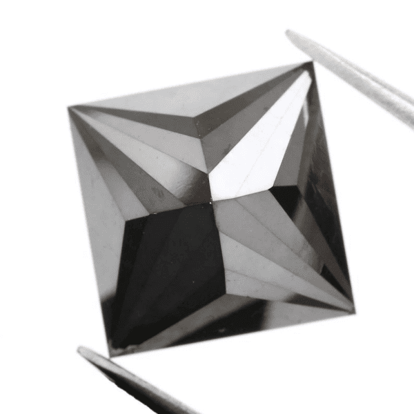 3 CT Princess cut Black Loose Moissanite Diamond
