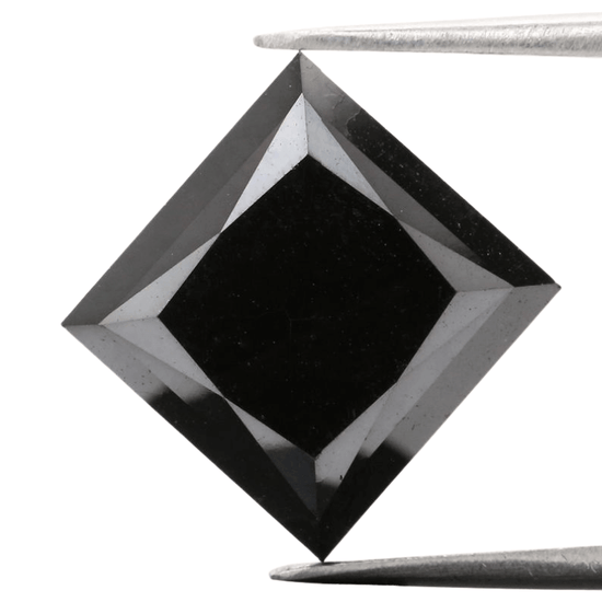 1 CT Fancy Princess Cut Black Loose Moissanite Diamond