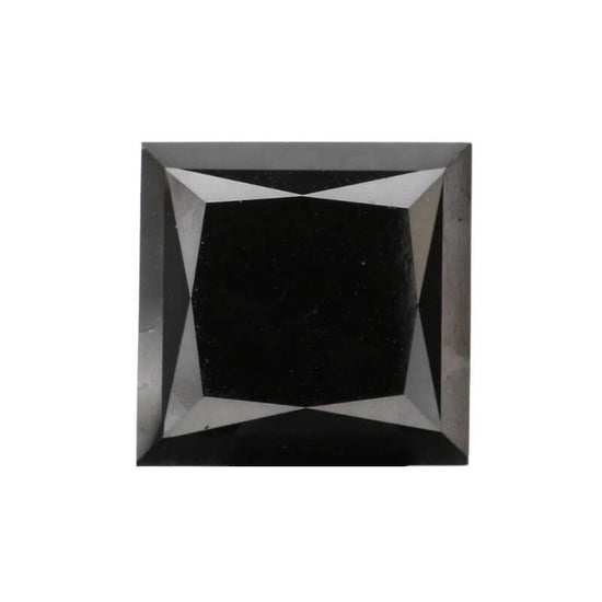 1 CT Fancy Princess Cut Black Loose Moissanite Diamond