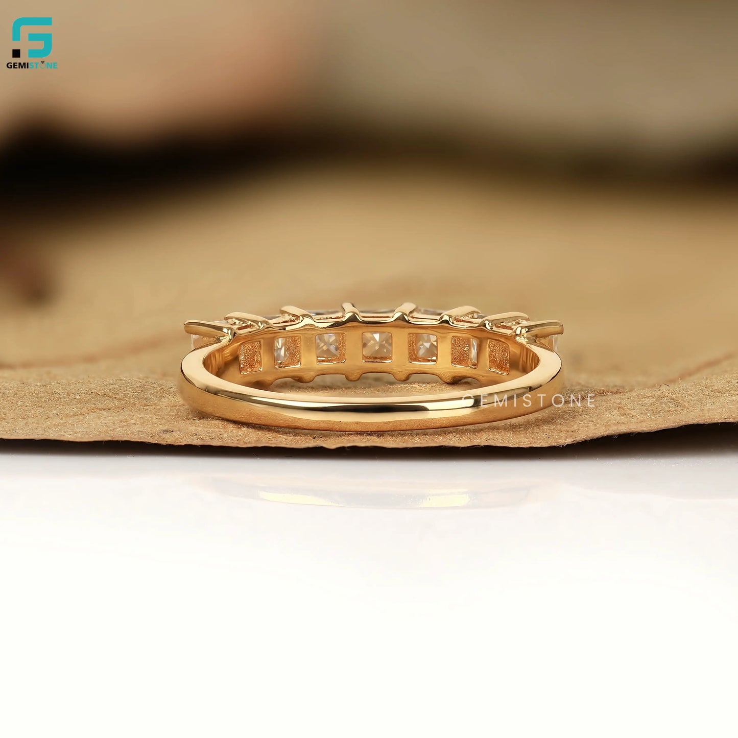 Princess Lab Grown Diamond Wedding Half Eternity Band 
