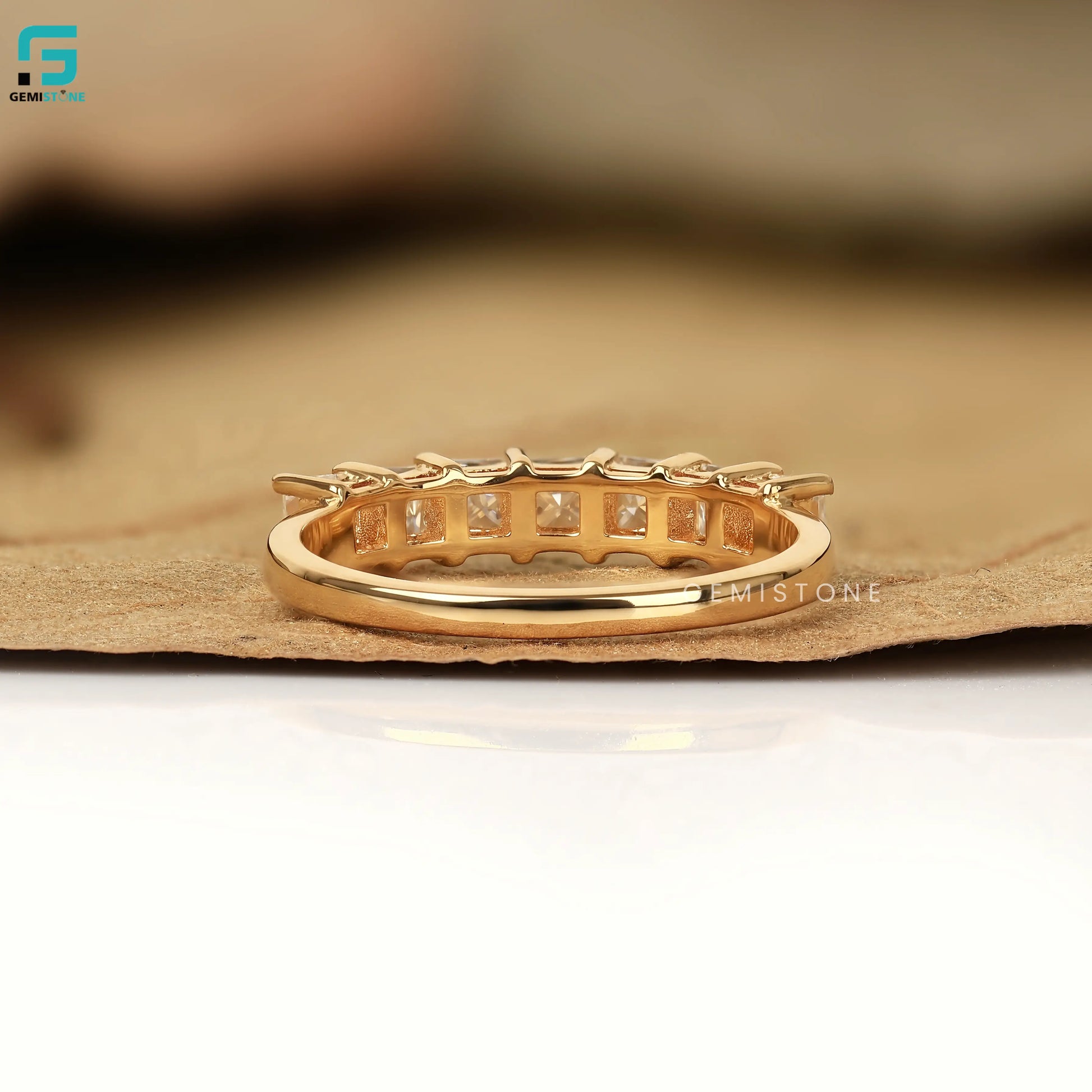 Princess Lab Grown Diamond Wedding Half Eternity Band 