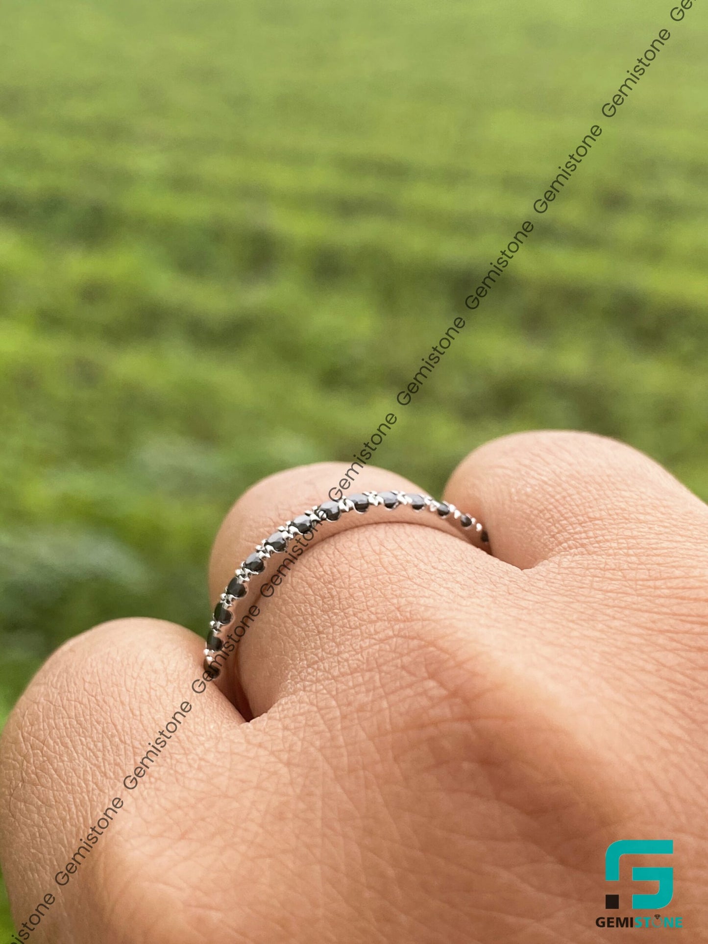 Shop Women's Full Eternity Wedding Black Diamond Band