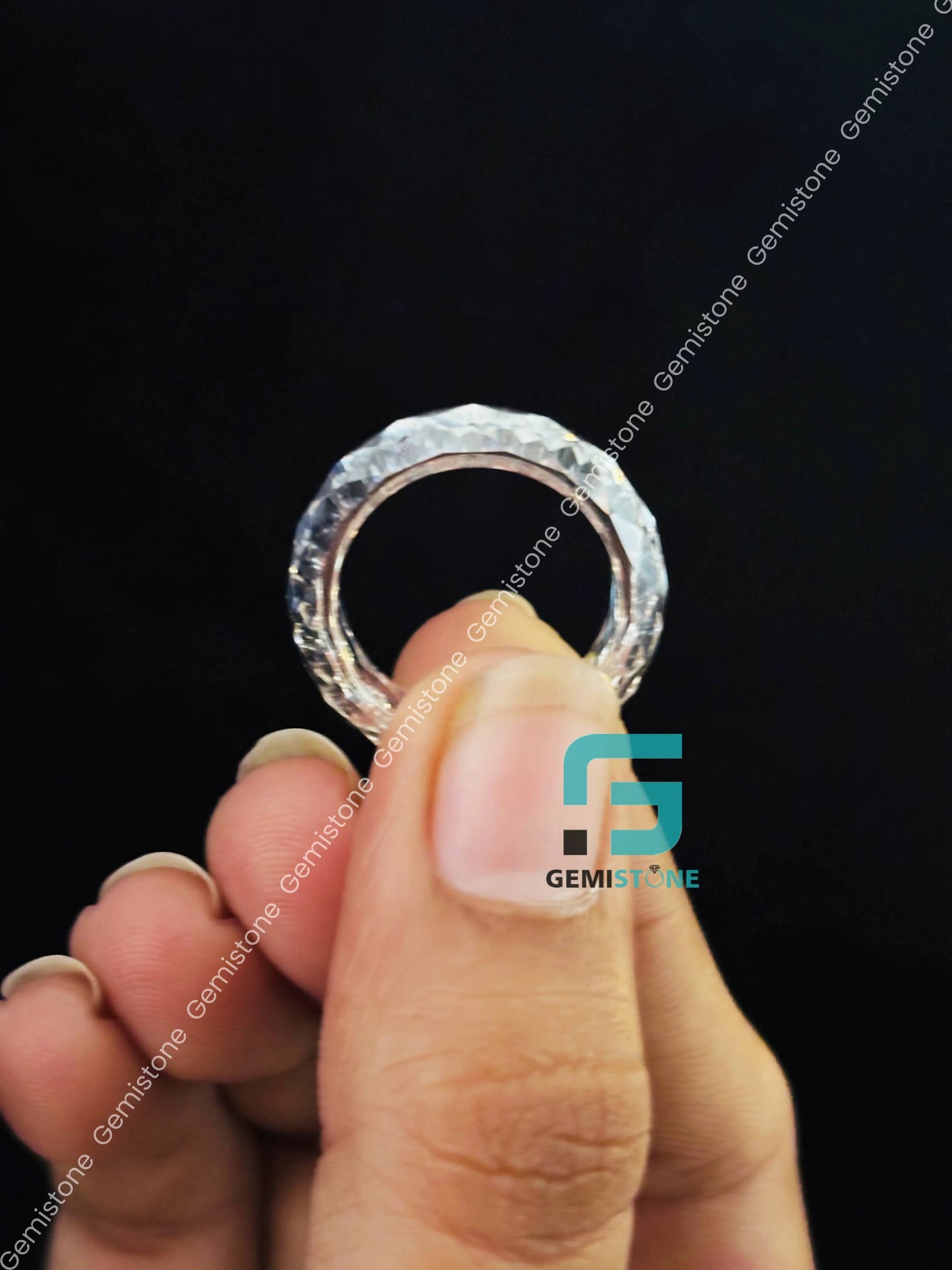 Promise Band Briolette cut Couple Ring for Man and Woman