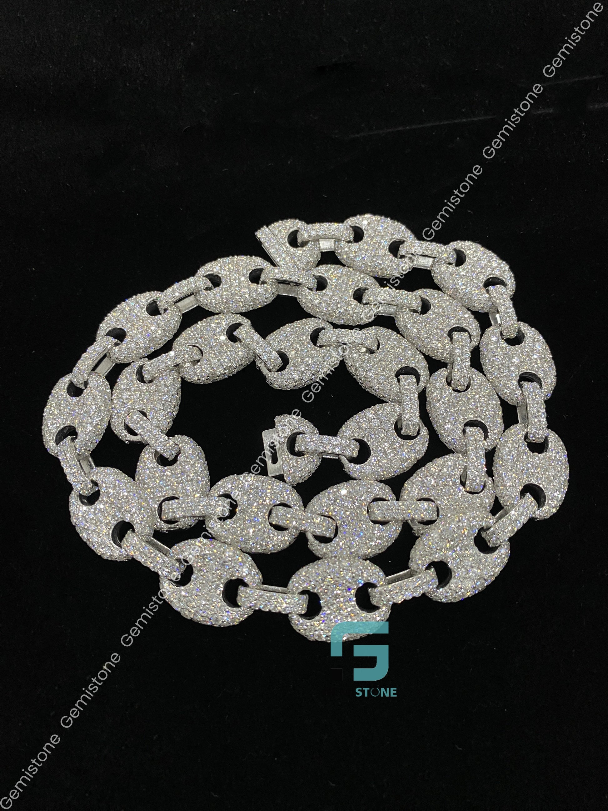 Puff Link Moissanite Chain