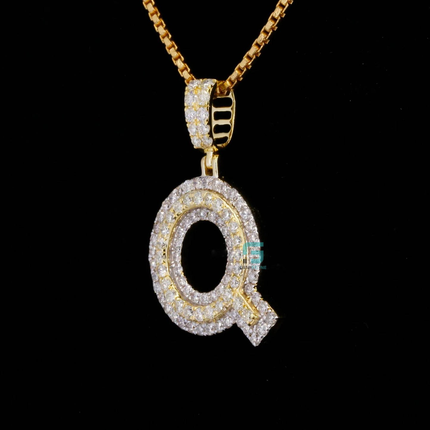 Stunning Round Cut VVS Moissanite Diamond Q Initial Pendant