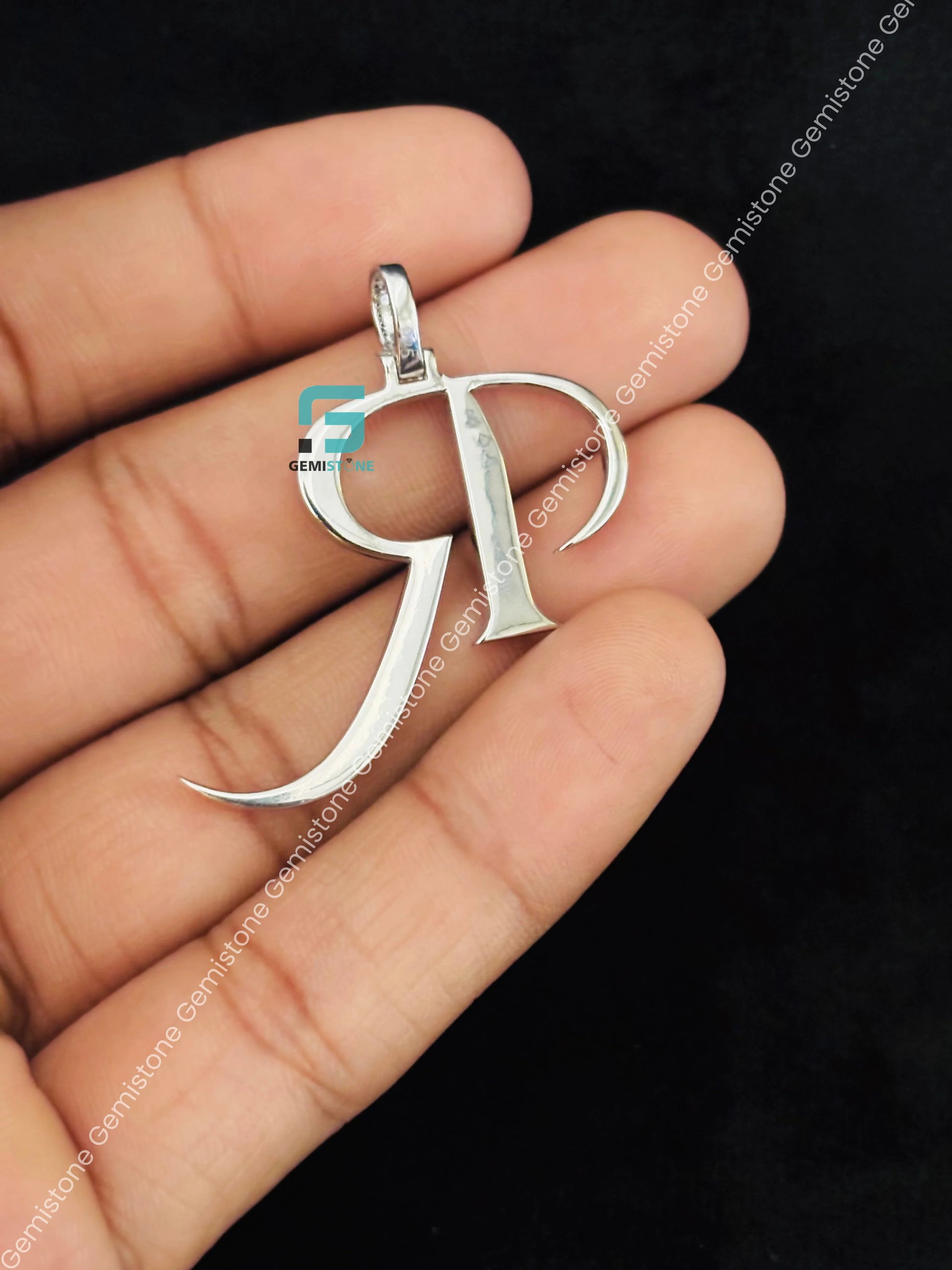 Dainty Initial Custom R Letter Moissanite Pendant – Gemistone