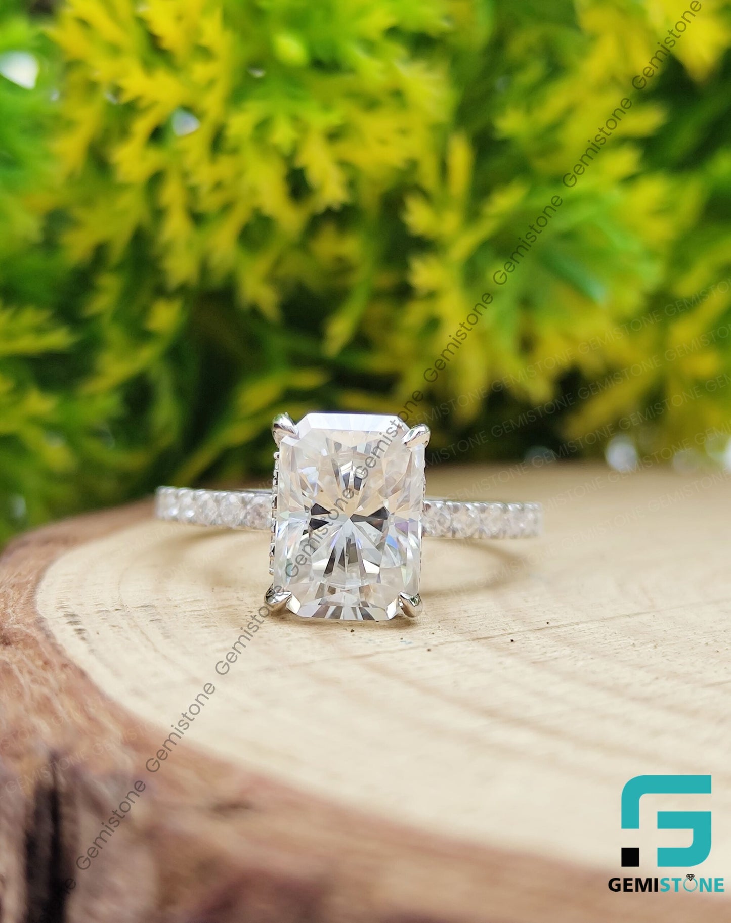 2.00 Ct Radiant Cut Moissanite Bridal Wedding Ring Set
