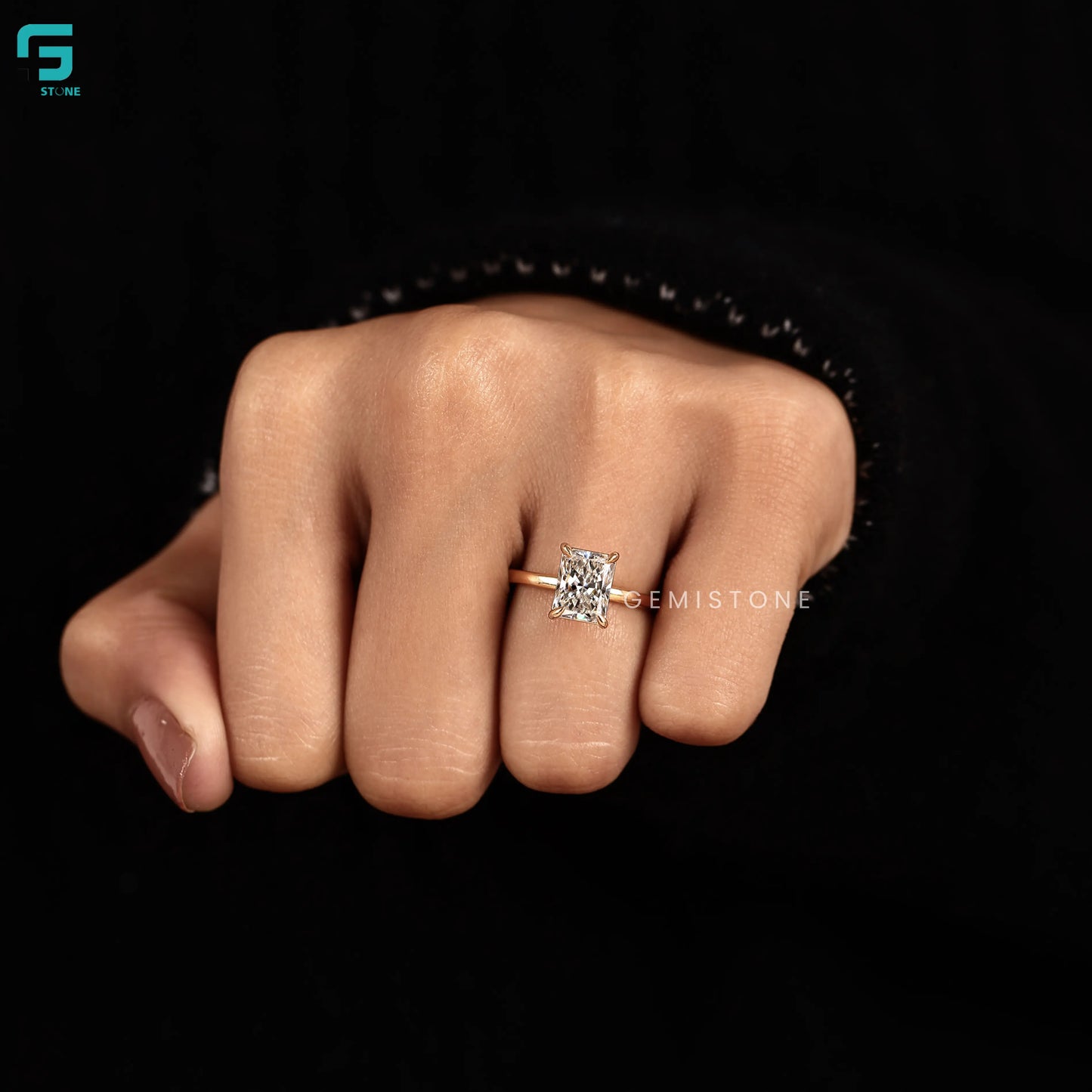 Lab Grown Diamond Radiant Cut Solitare Wedding Ring
