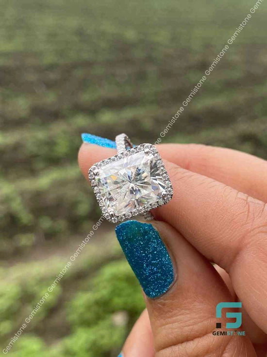 Radiant Cut Halo Engagement Ring