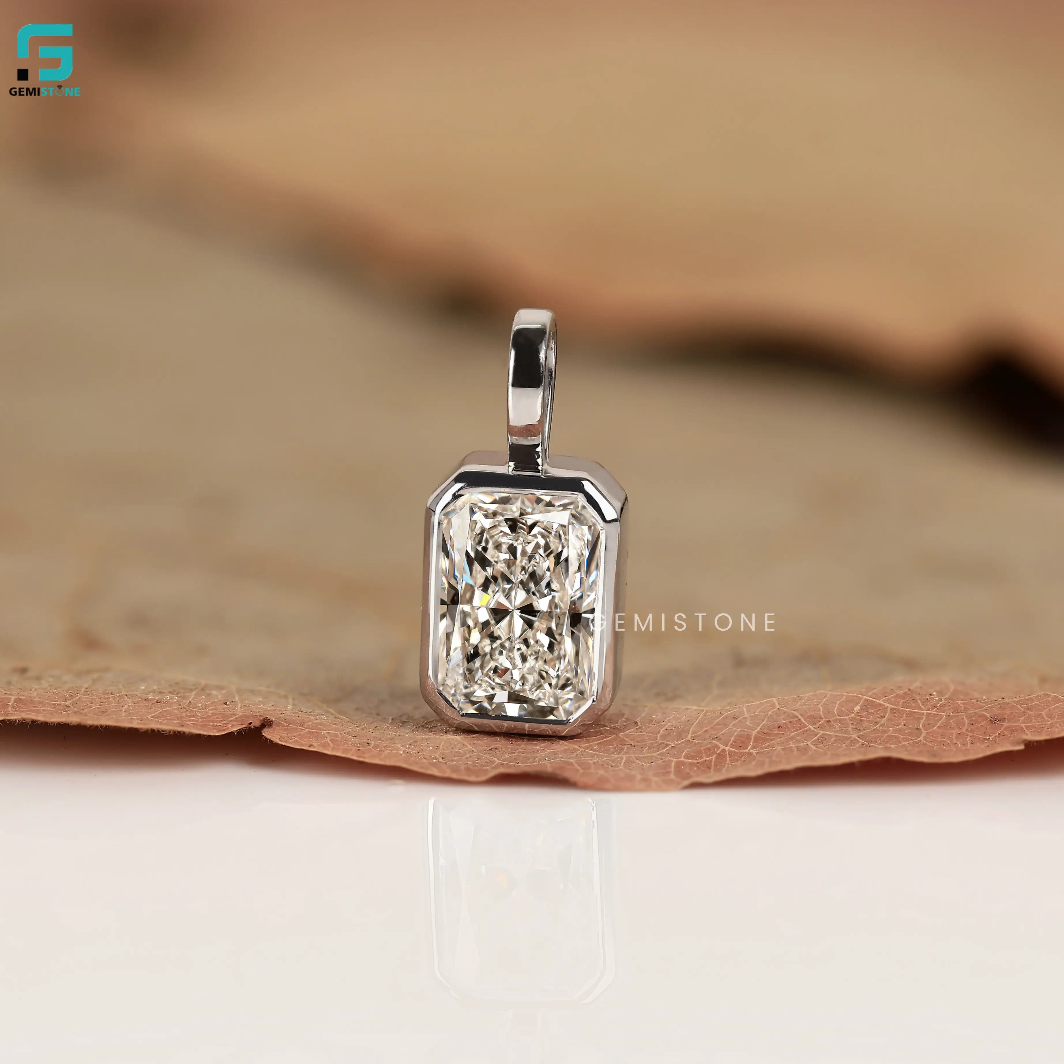 Radiant Cut Lab Grown Diamond Pendant